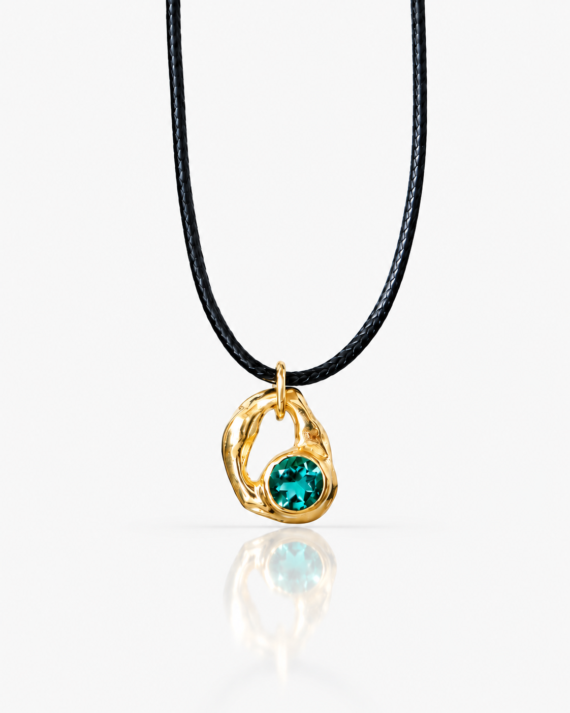 COLLAR SELES DE ORO Y CUARZO VERDE