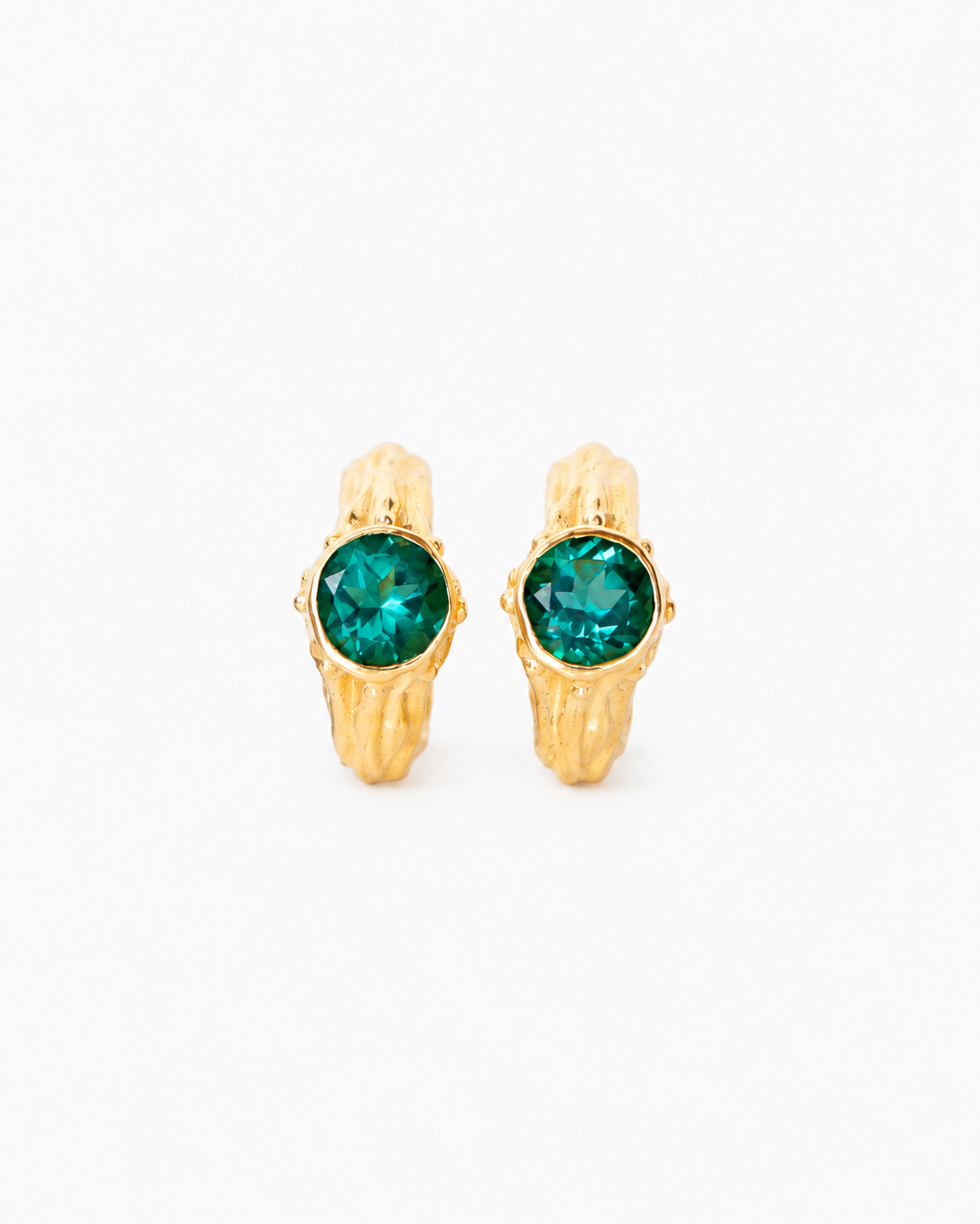 AROS SELES ORO Y CUARZO VERDE