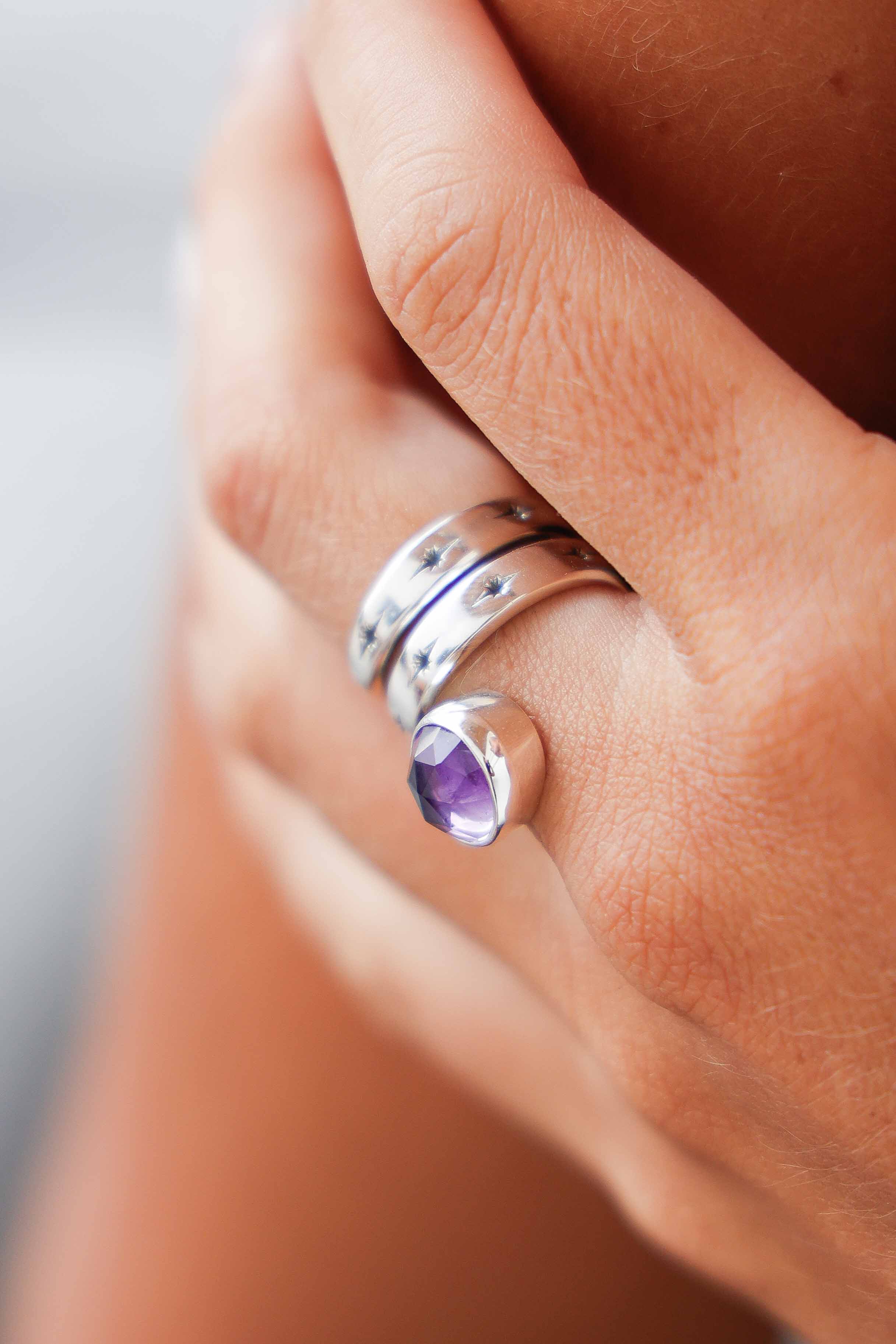 ANILLO SNAKE AMATISTA