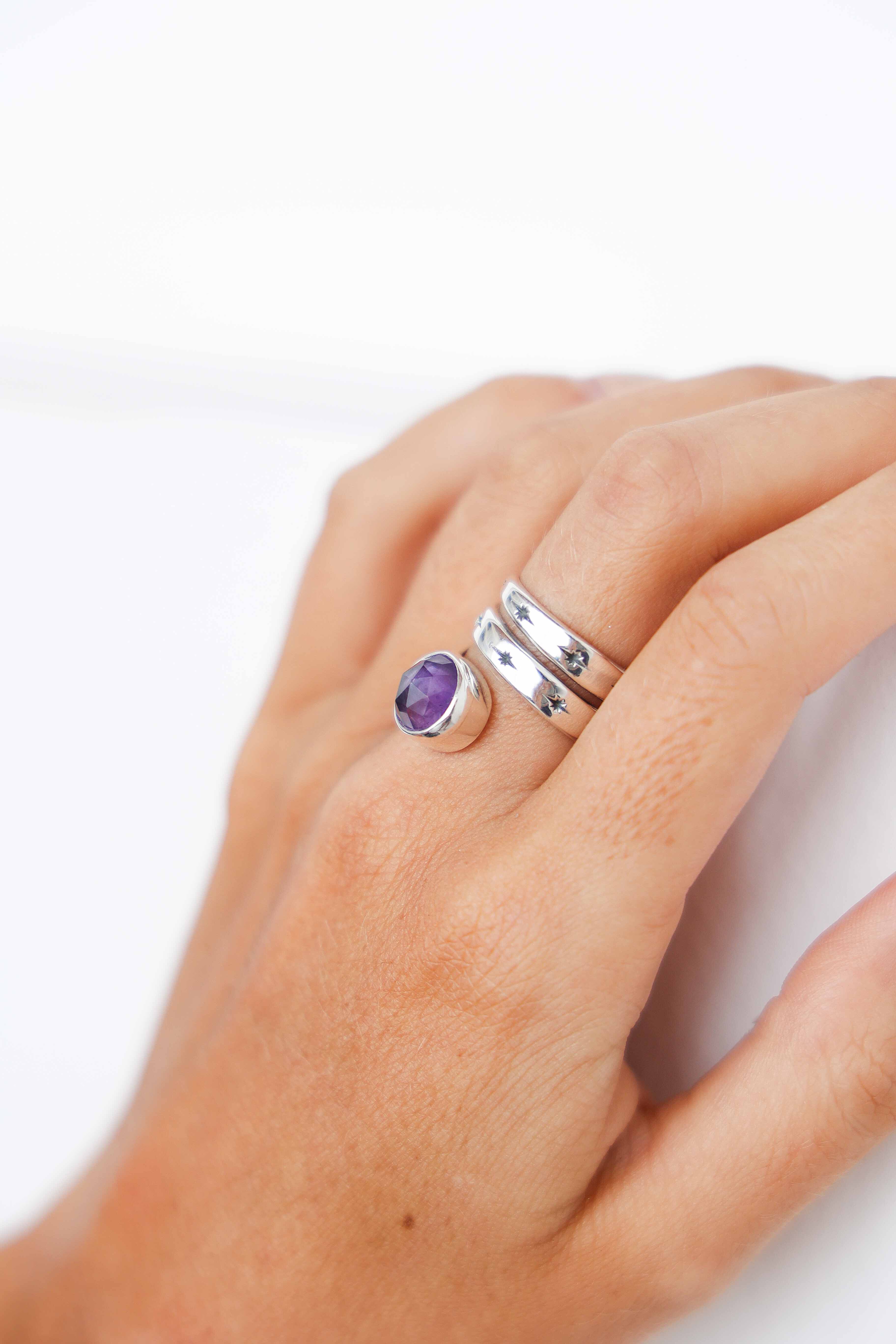 ANILLO SNAKE AMATISTA