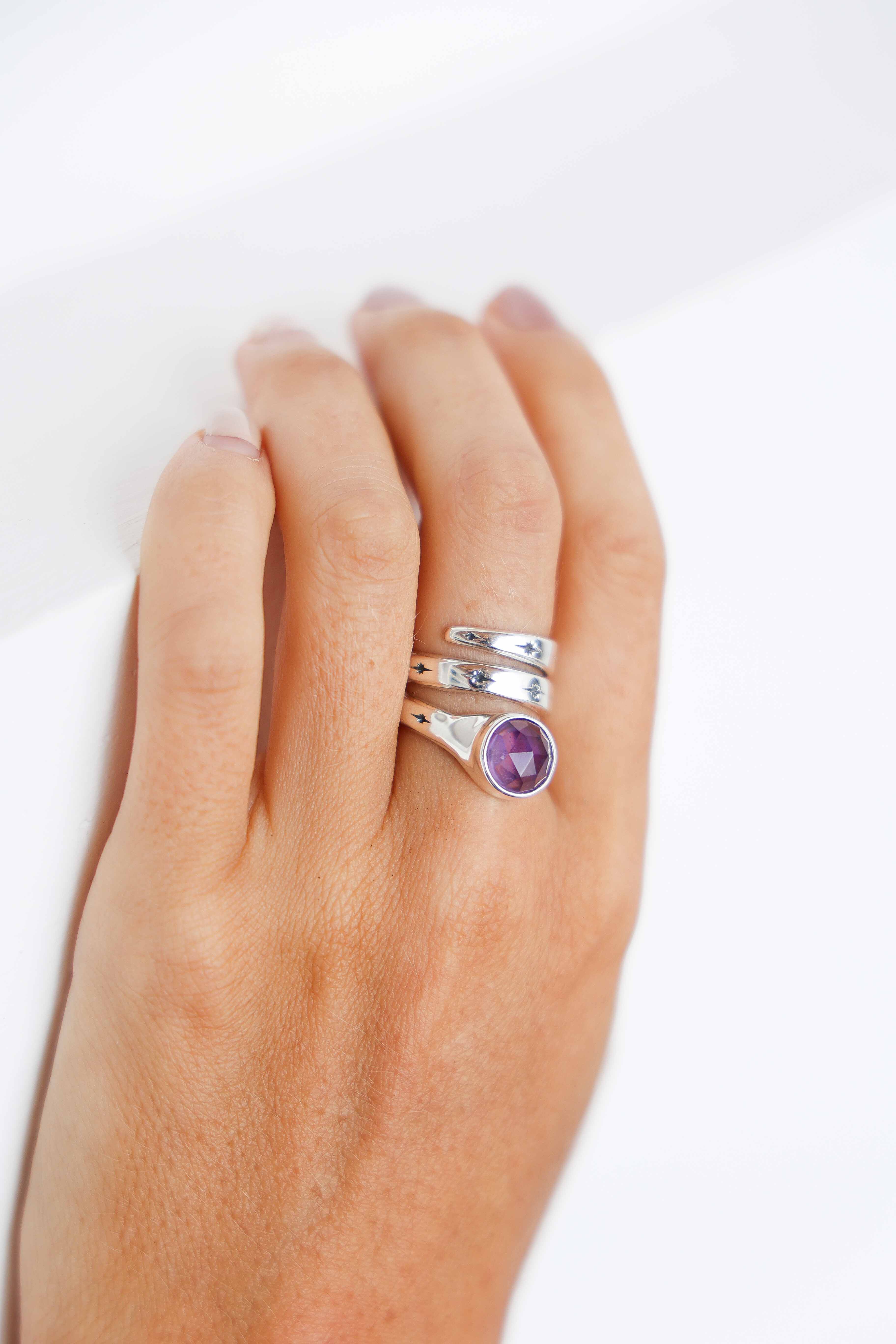 ANILLO SNAKE AMATISTA