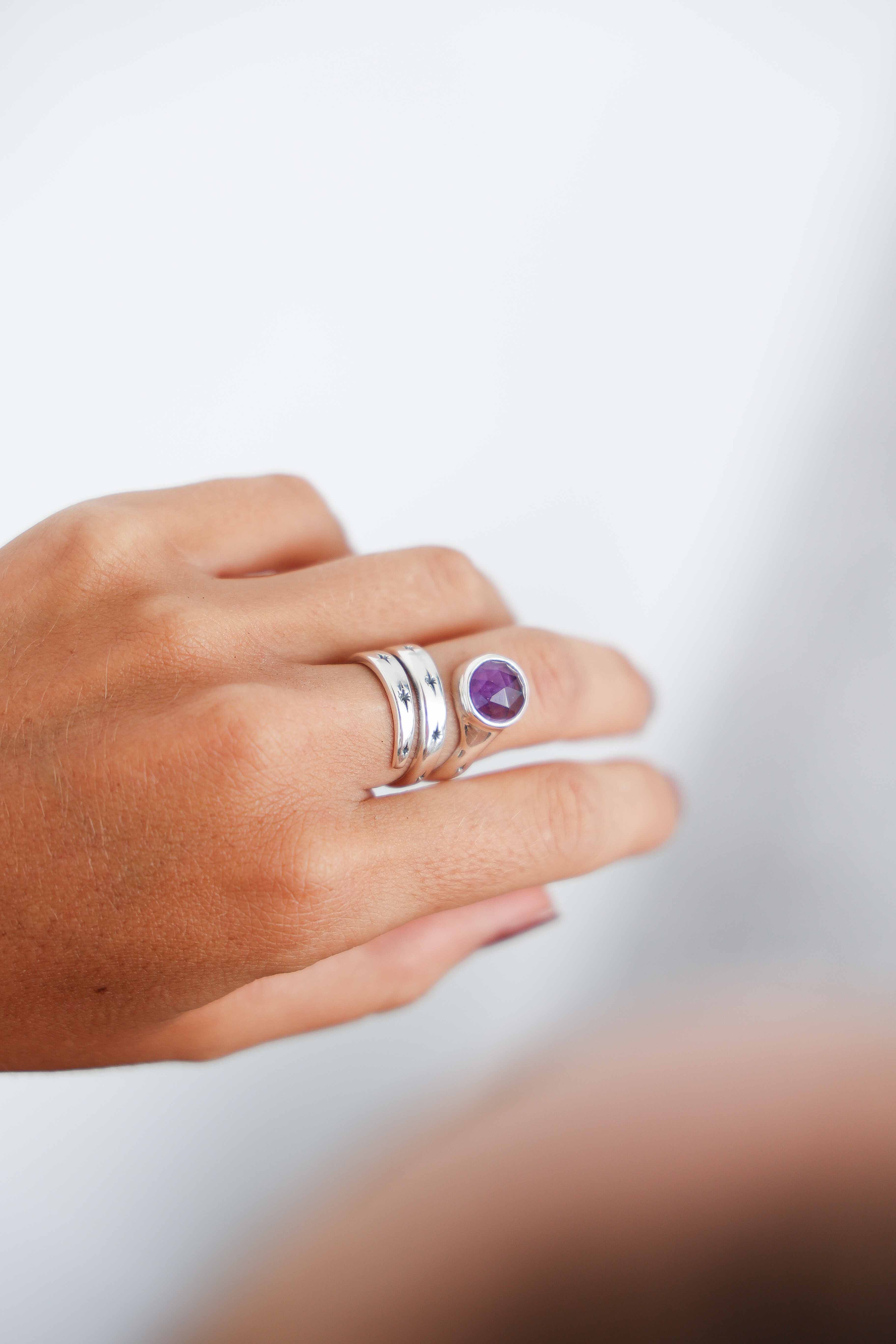 ANILLO SNAKE AMATISTA
