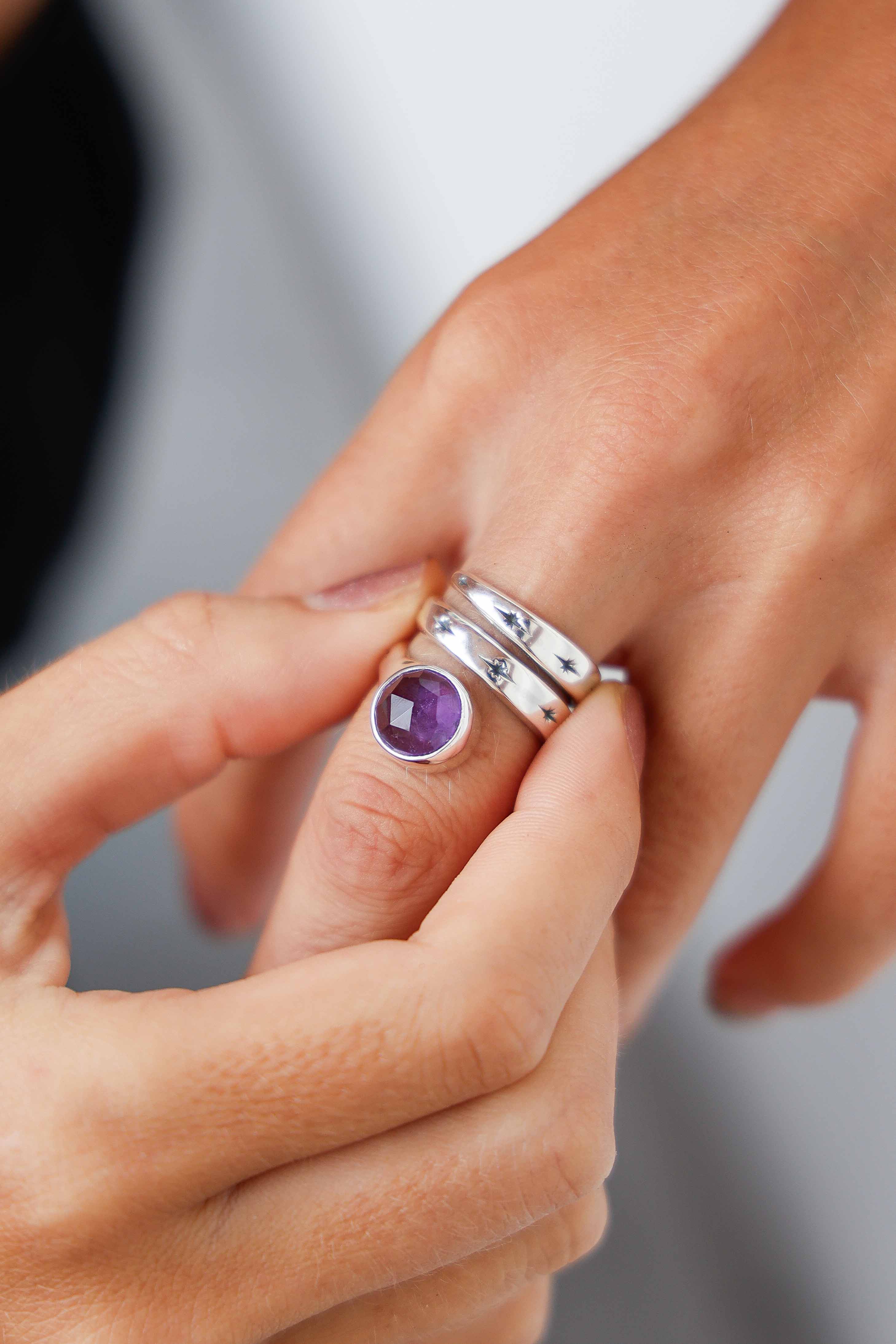 ANILLO SNAKE AMATISTA