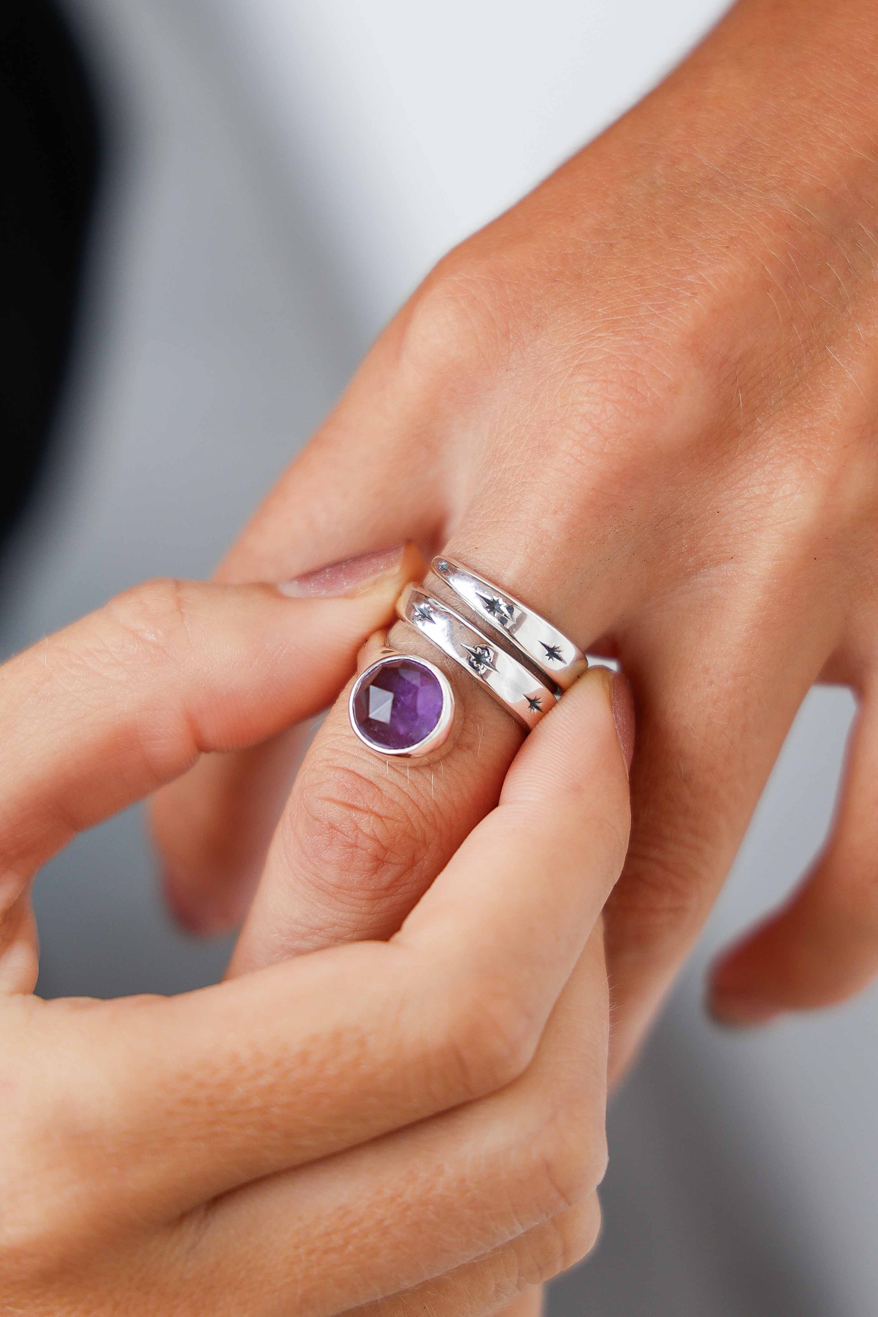 ANILLO SNAKE AMATISTA