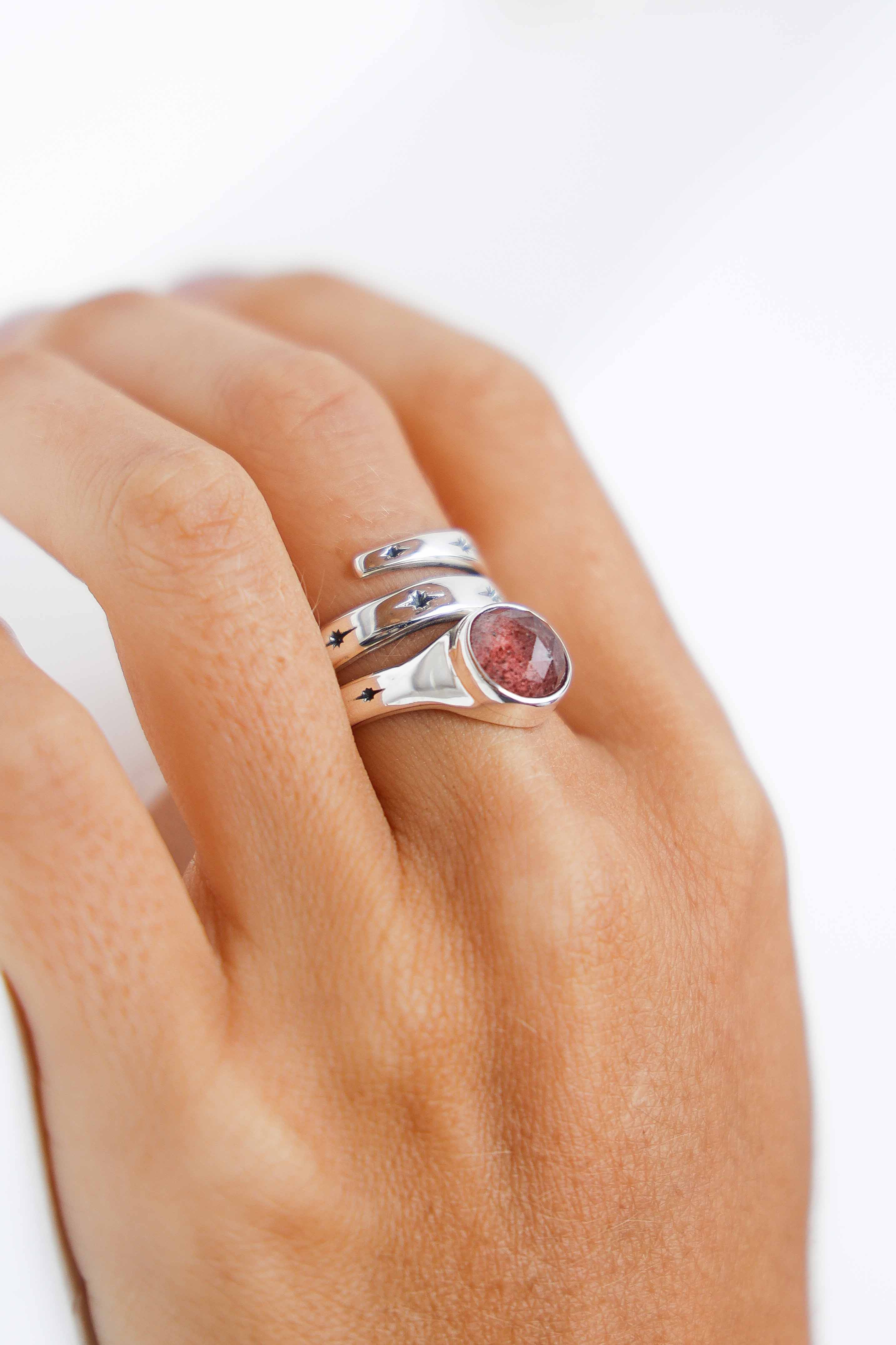 ANILLO SNAKE CUARZO CHERRY