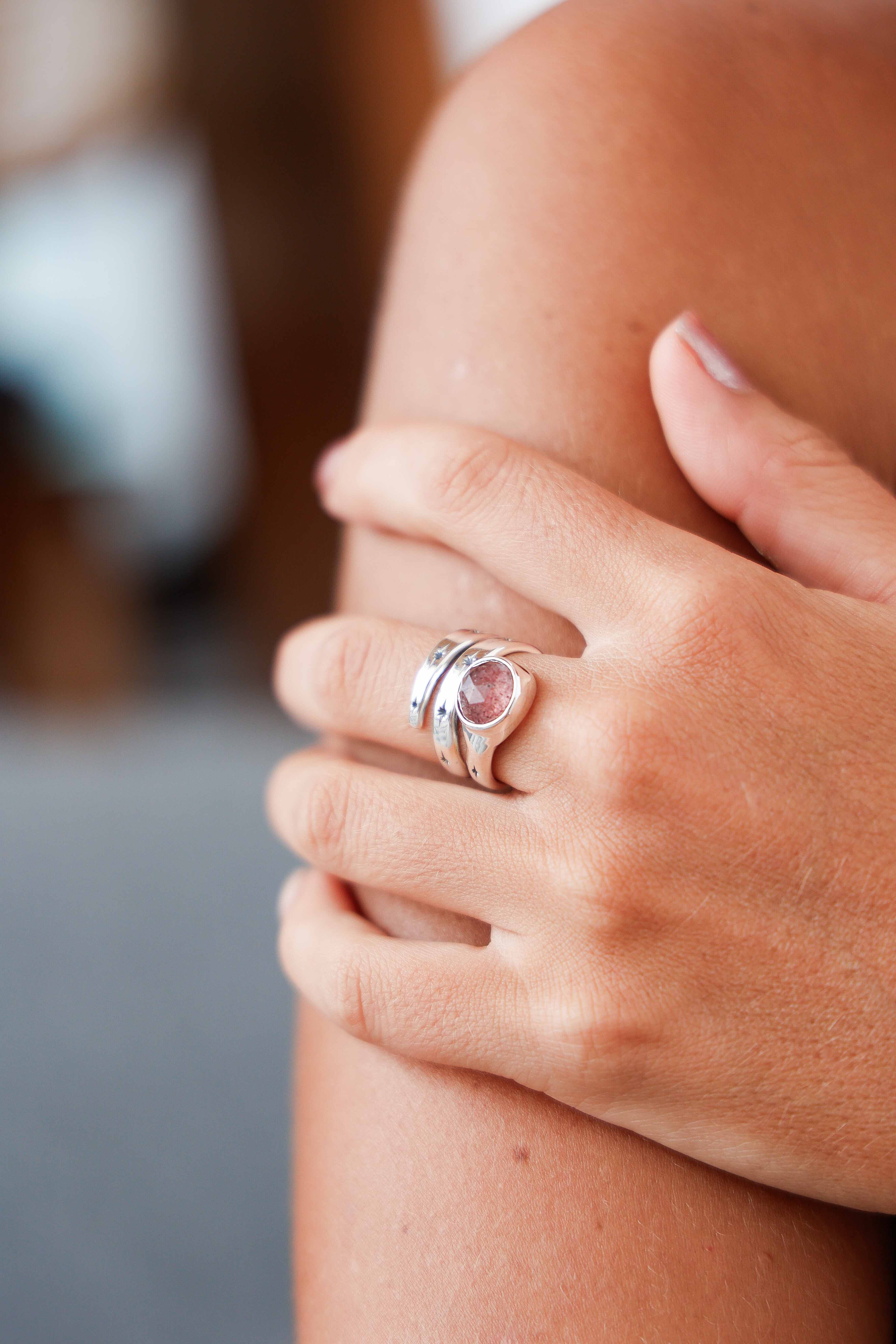 ANILLO SNAKE CUARZO CHERRY