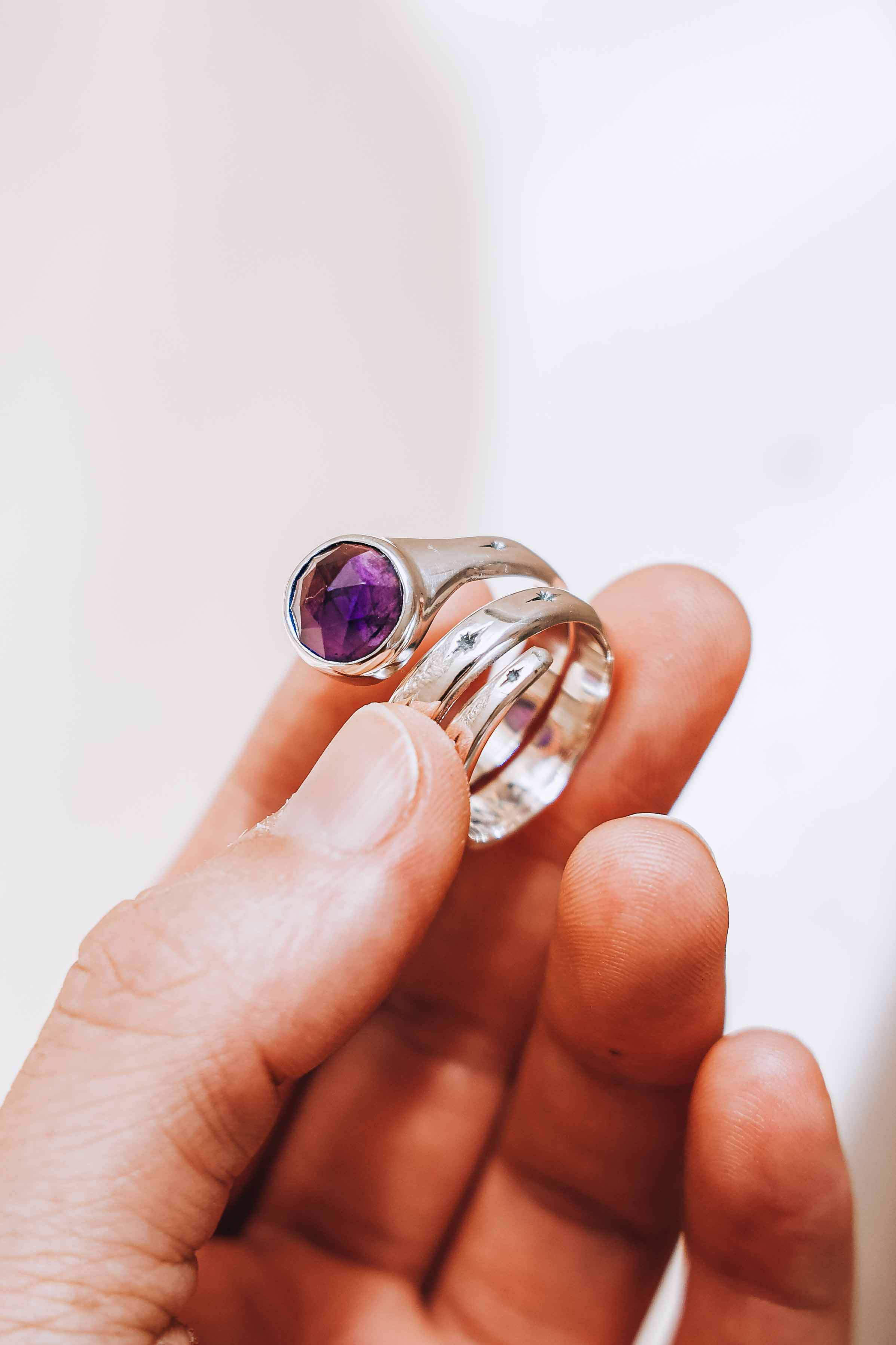 ANILLO SNAKE AMATISTA