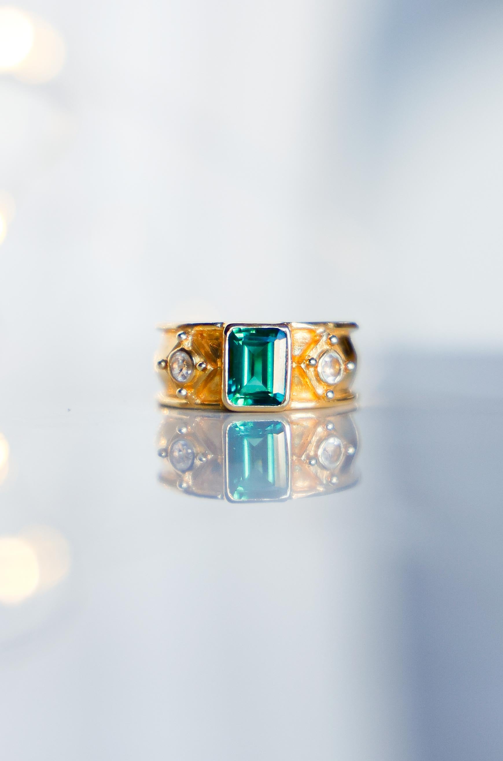 ANILLO AURORA GOLD CUARZO VERDE
