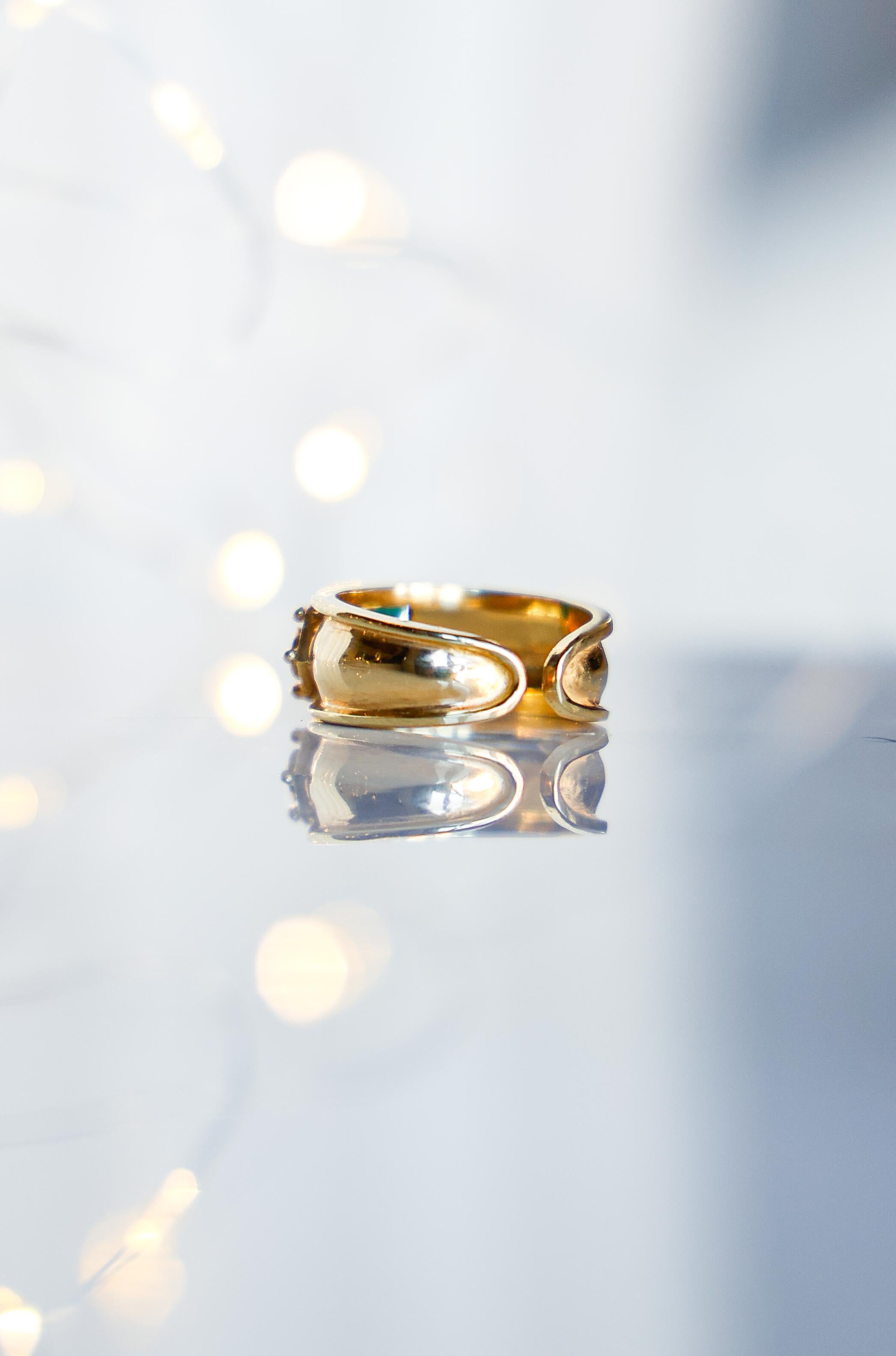 ANILLO AURORA GOLD CUARZO VERDE