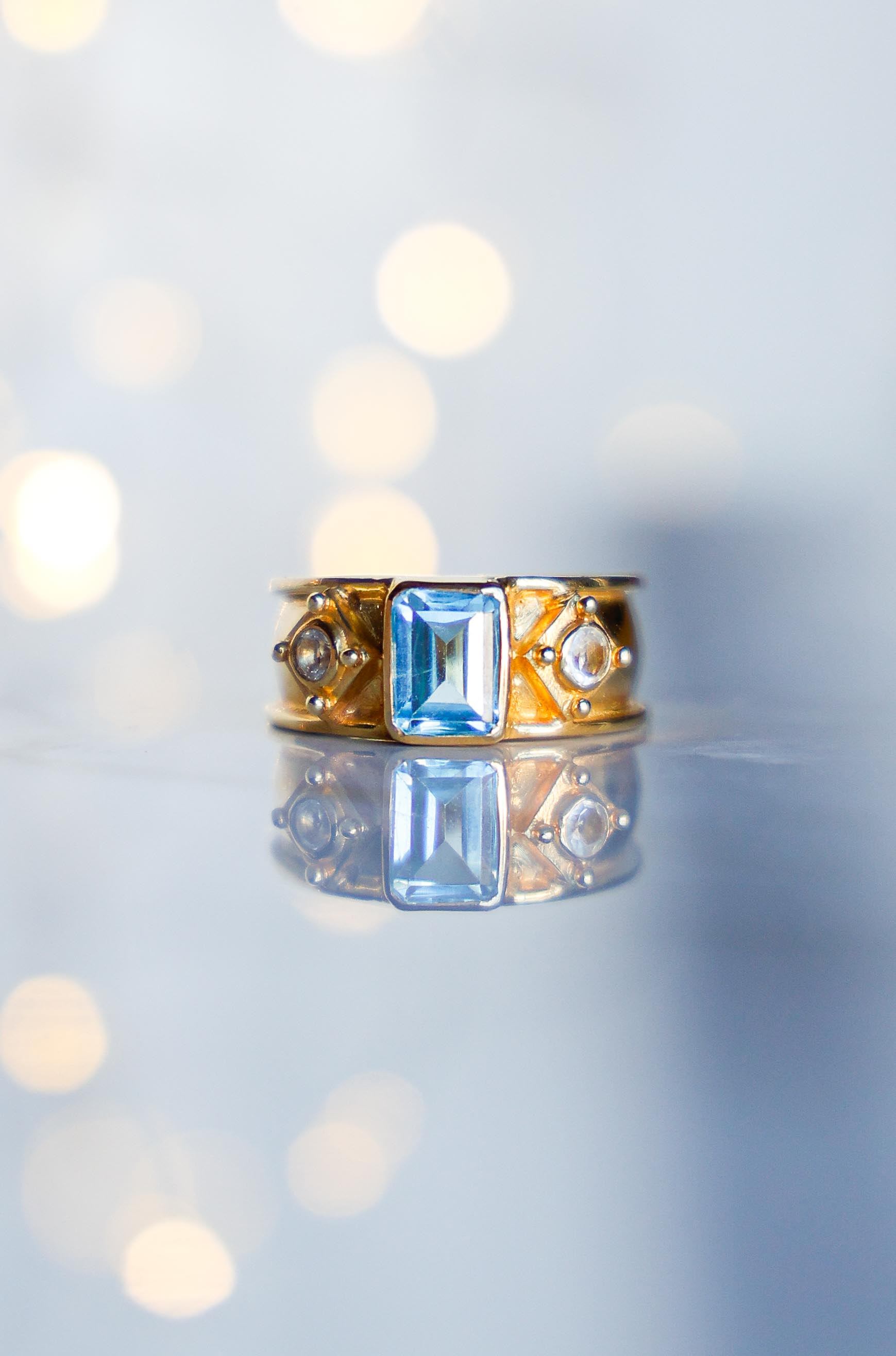 ANILLO AURORA GOLD TOPACIO SWISS CELESTE