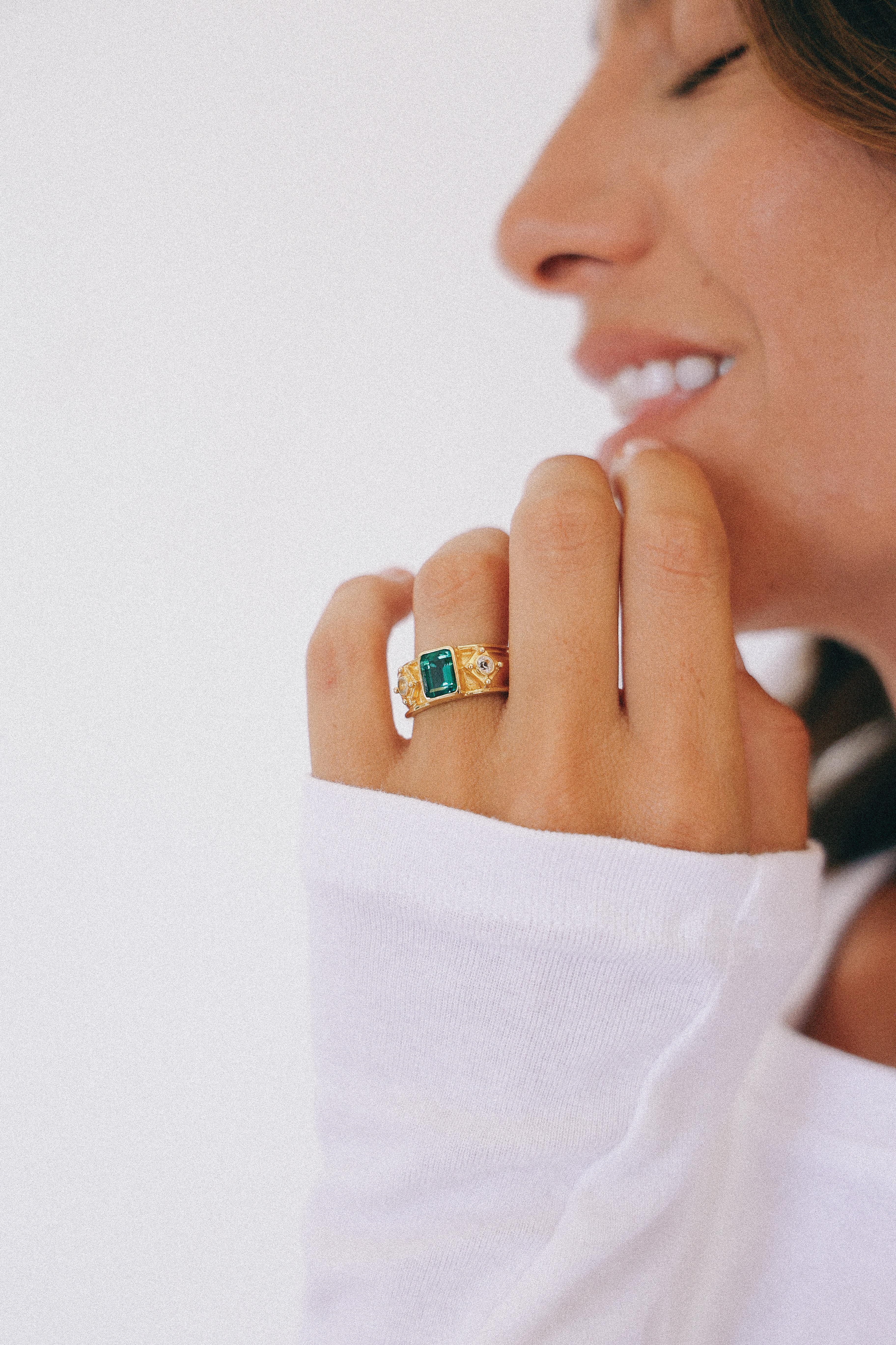 ANILLO AURORA GOLD CUARZO VERDE