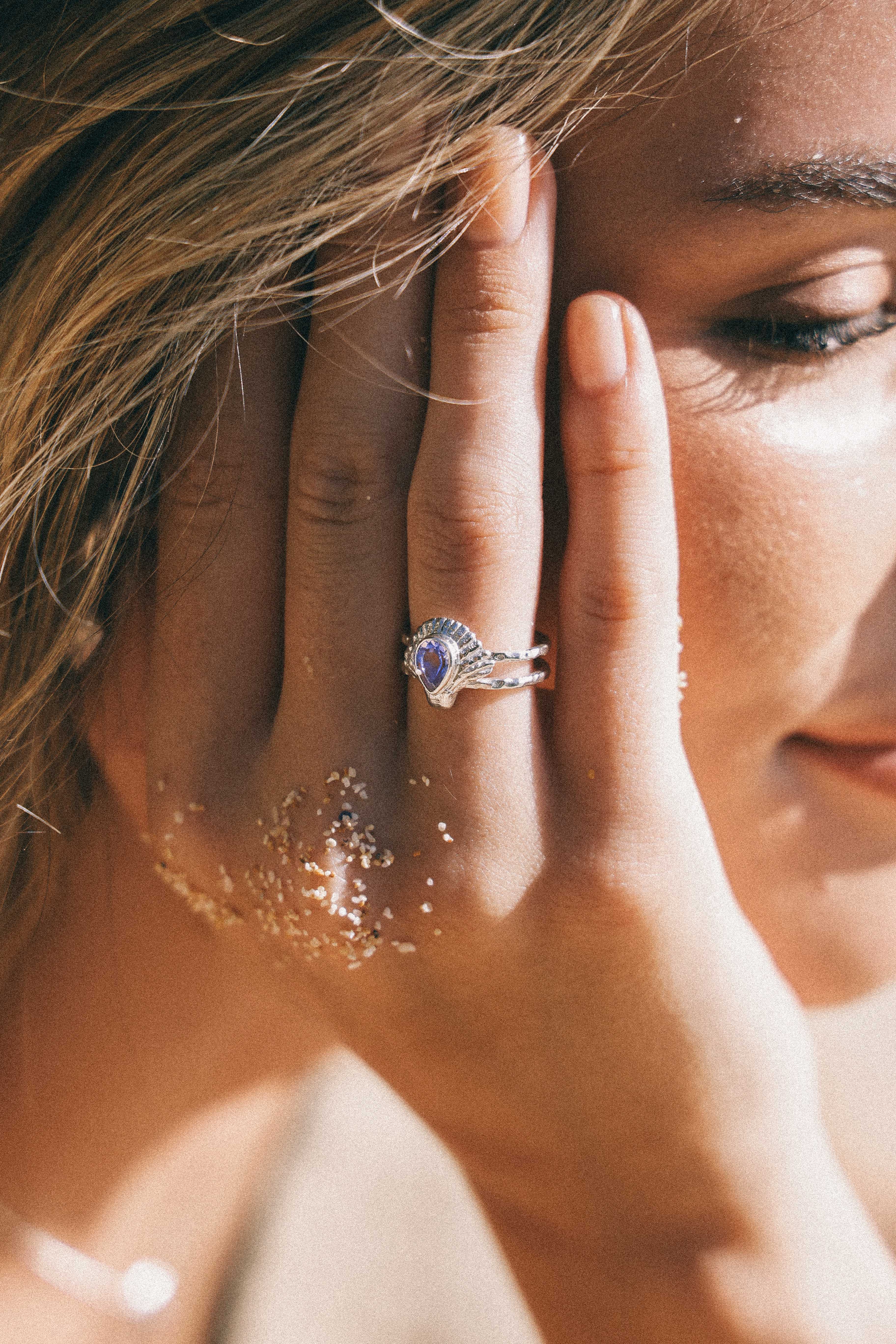 ANILLO CLAM AMATISTA DE PLATA