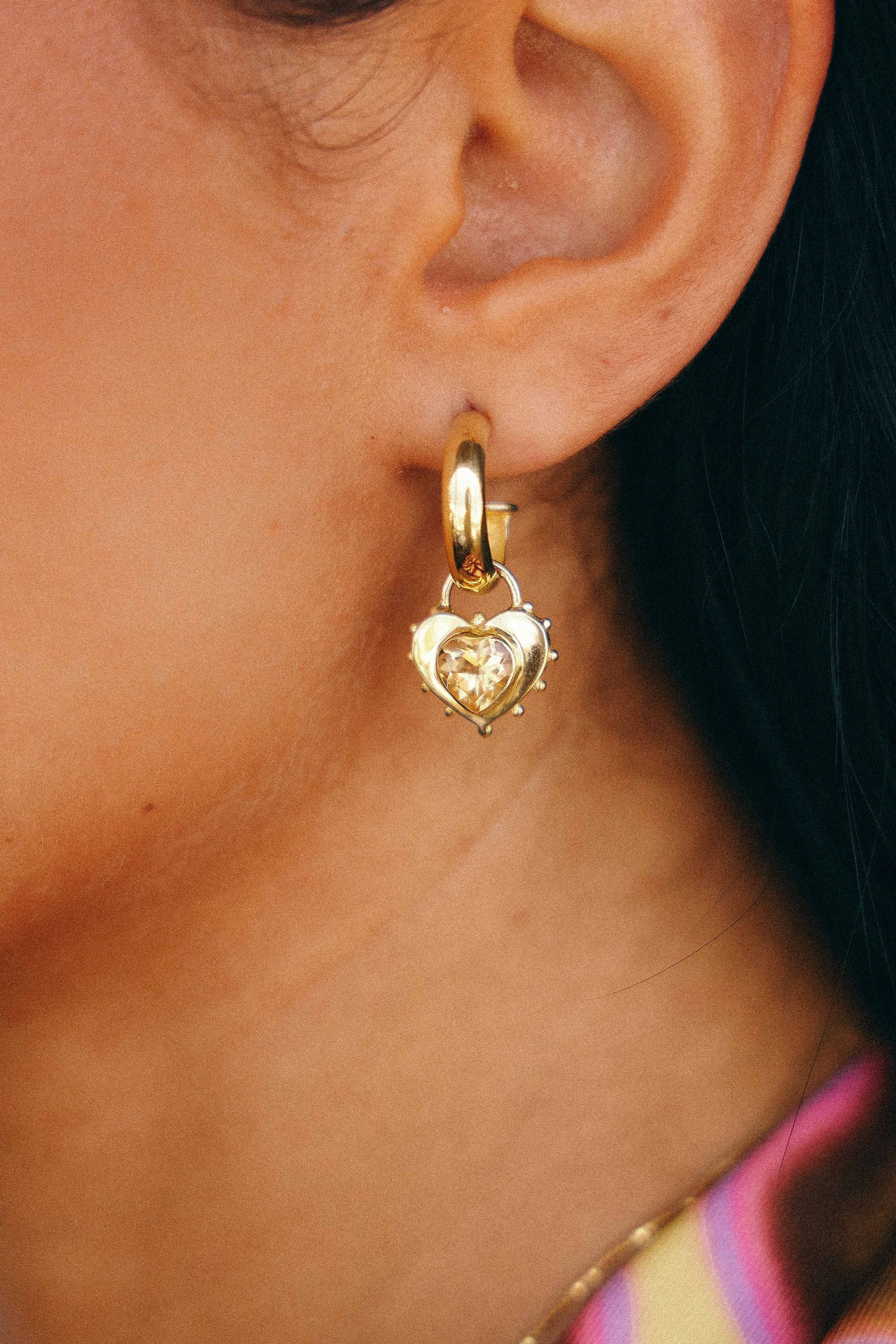 AROS CORAZON CITRINO GOLD