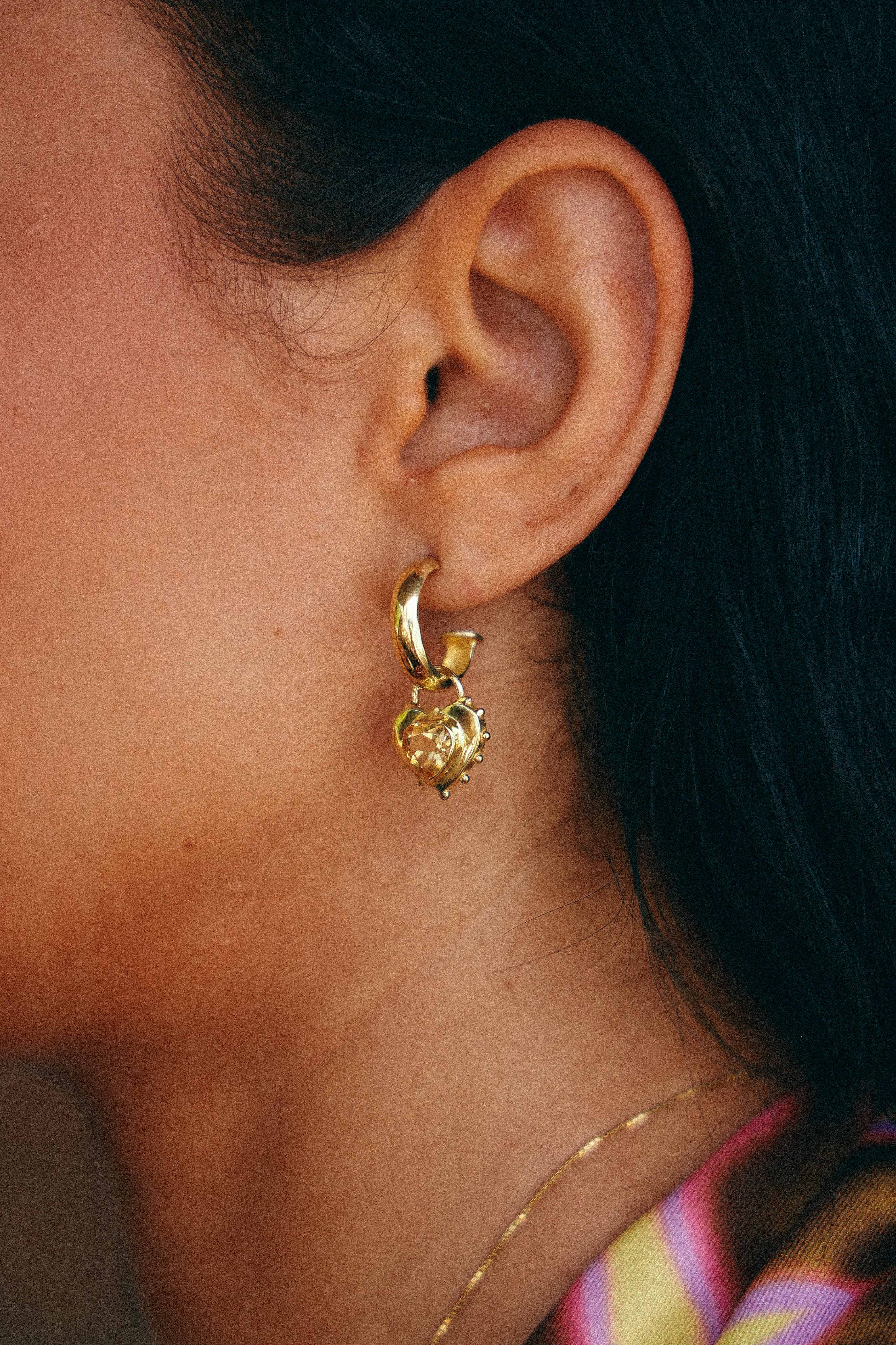 AROS CORAZON CITRINO GOLD