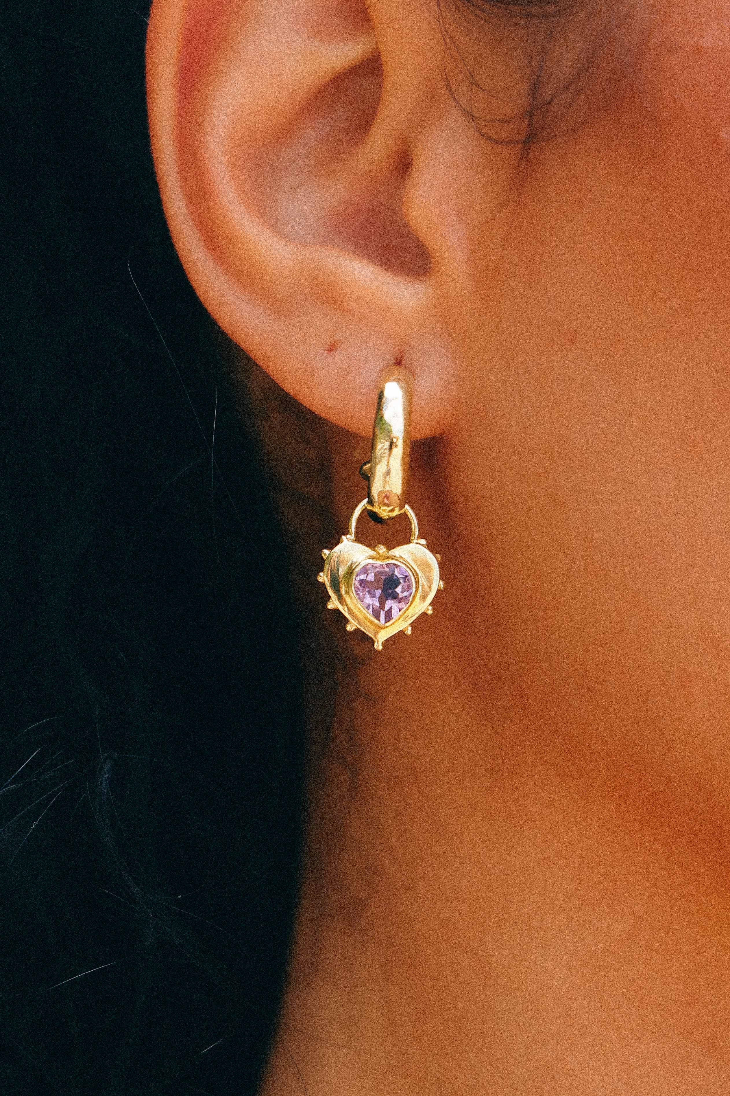 AROS CORAZON AMATISTA GOLD