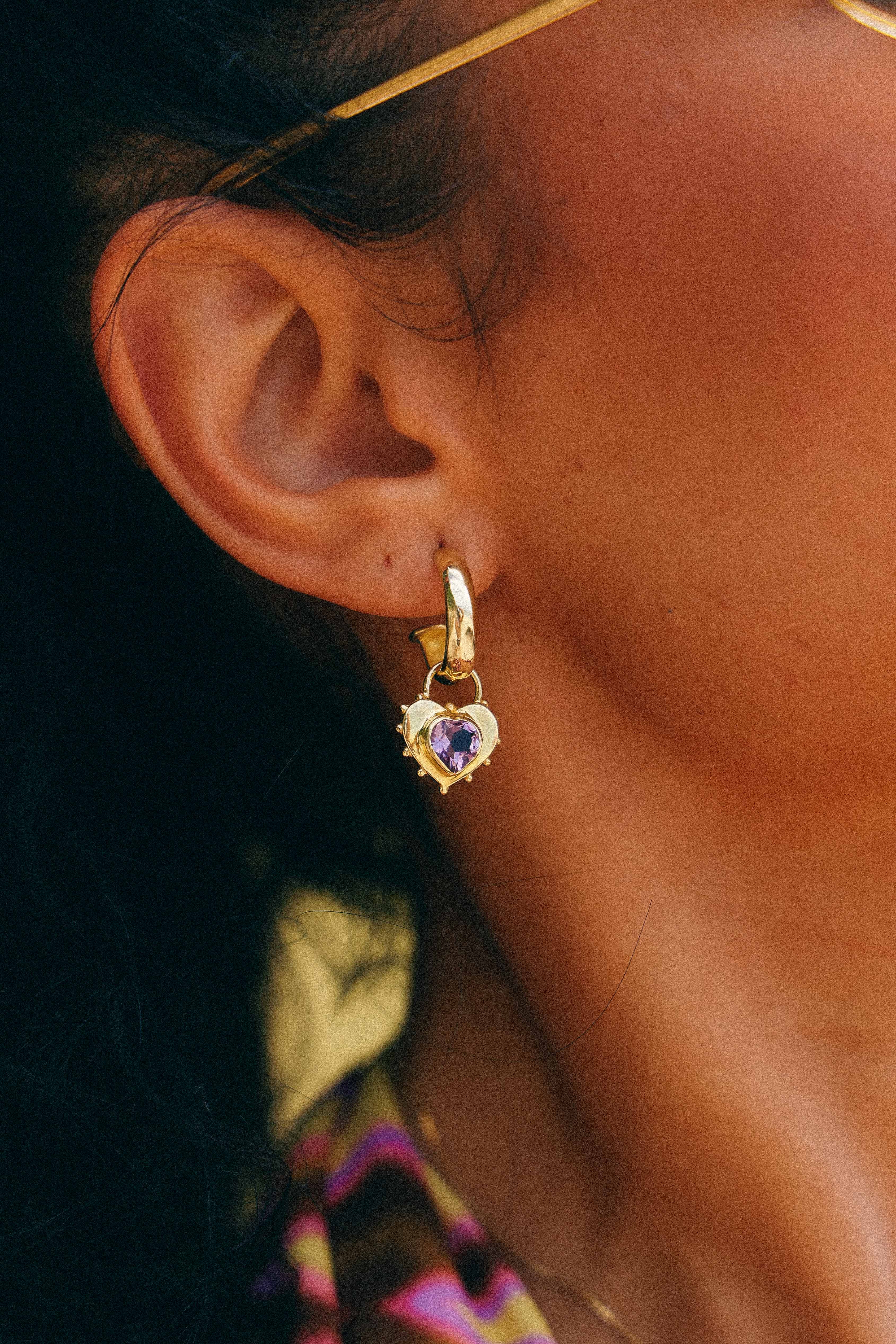 AROS CORAZON AMATISTA GOLD