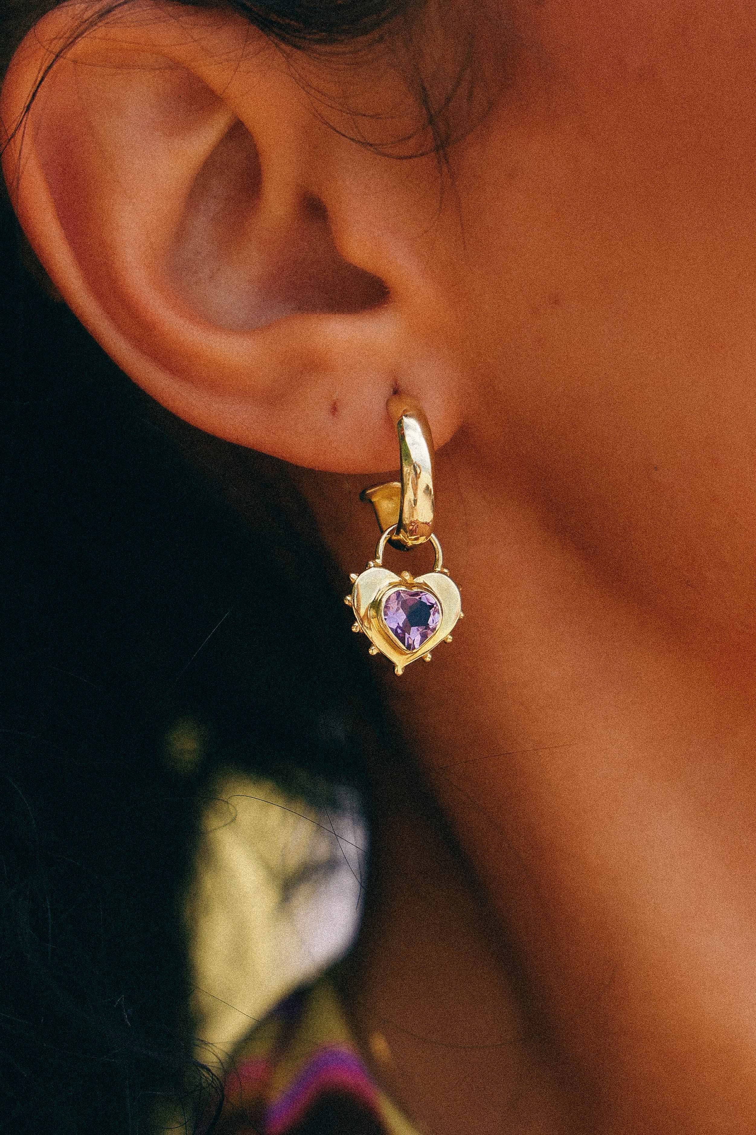 AROS CORAZON AMATISTA GOLD