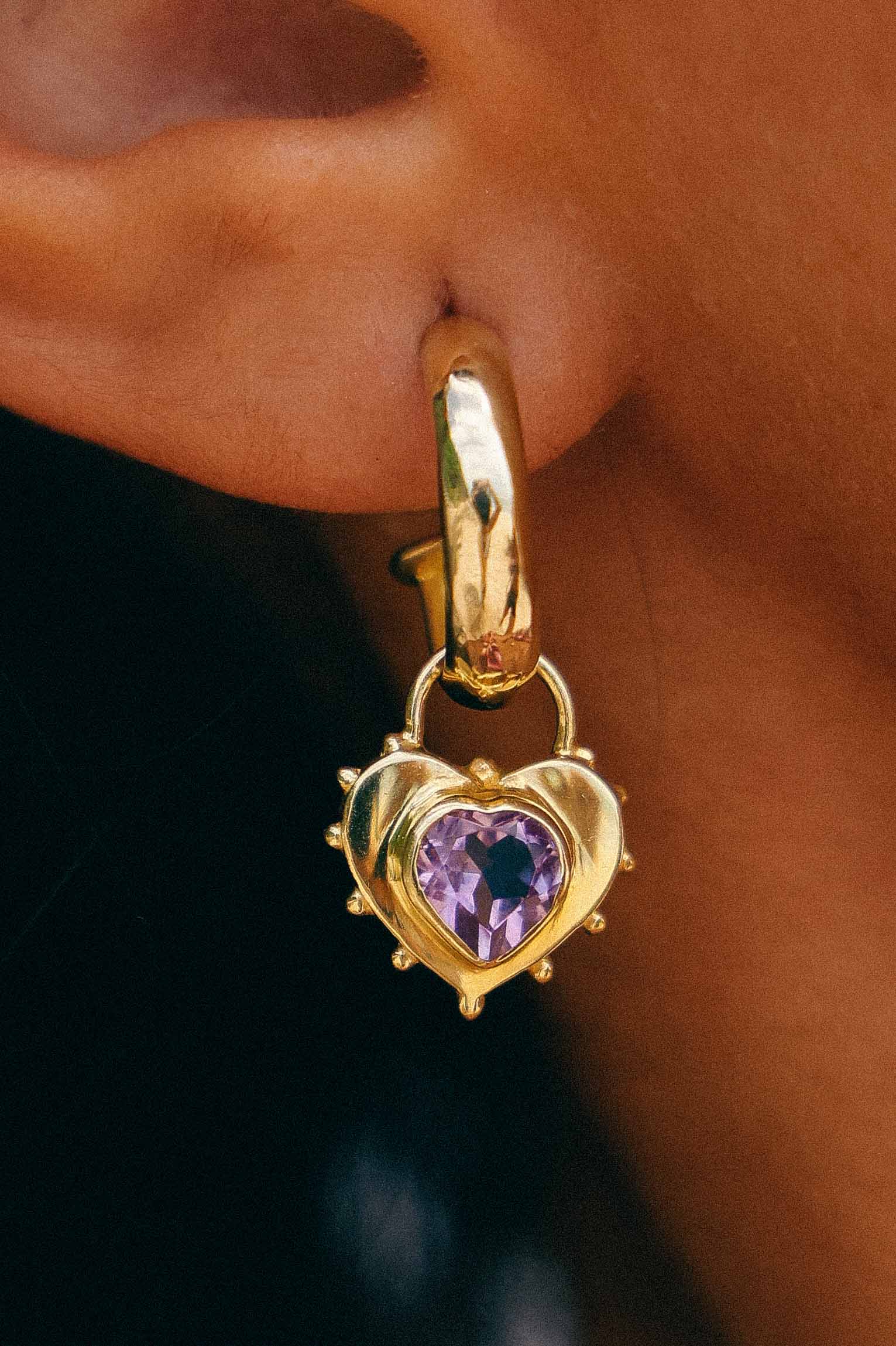 AROS CORAZON AMATISTA GOLD