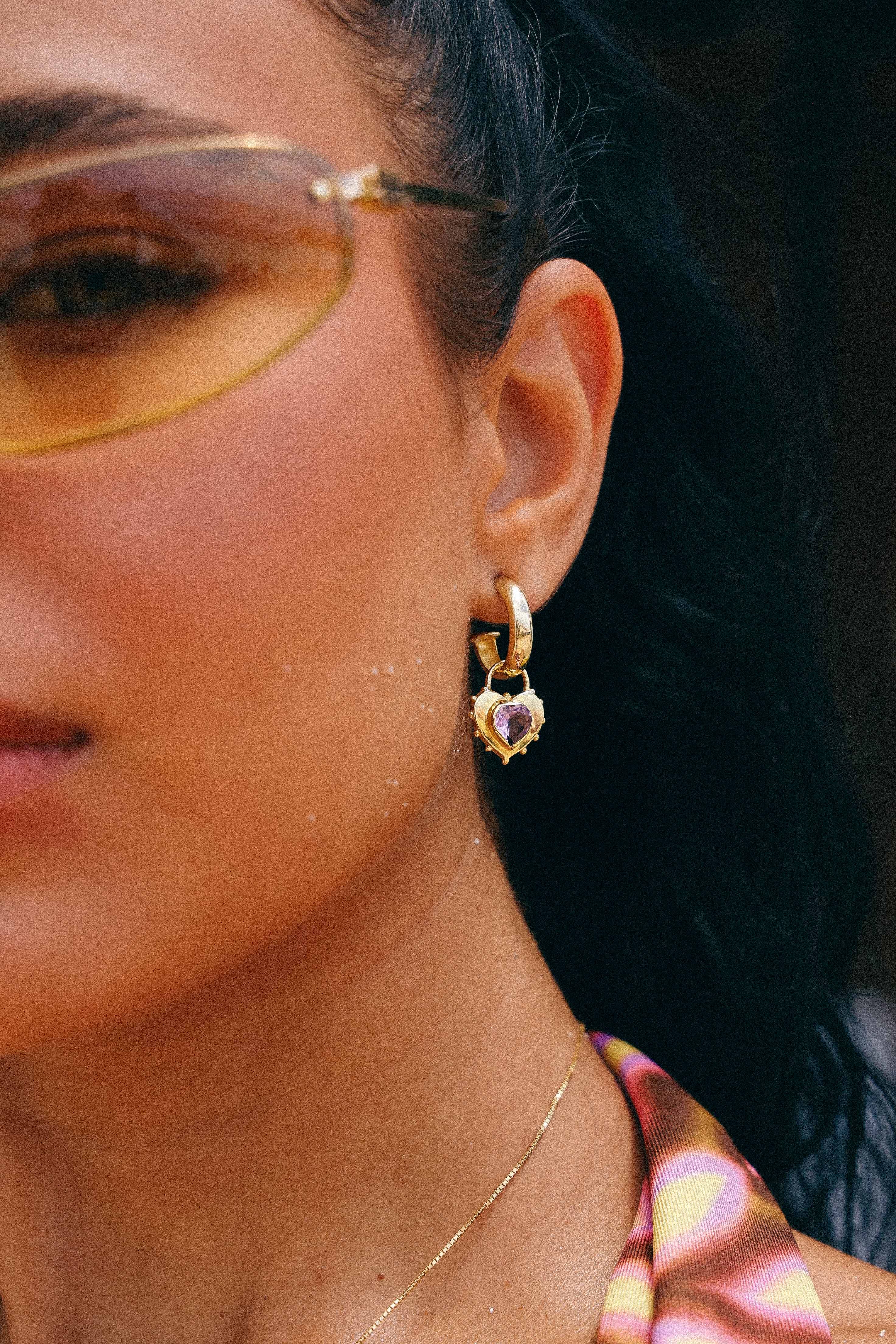 AROS CORAZON AMATISTA GOLD