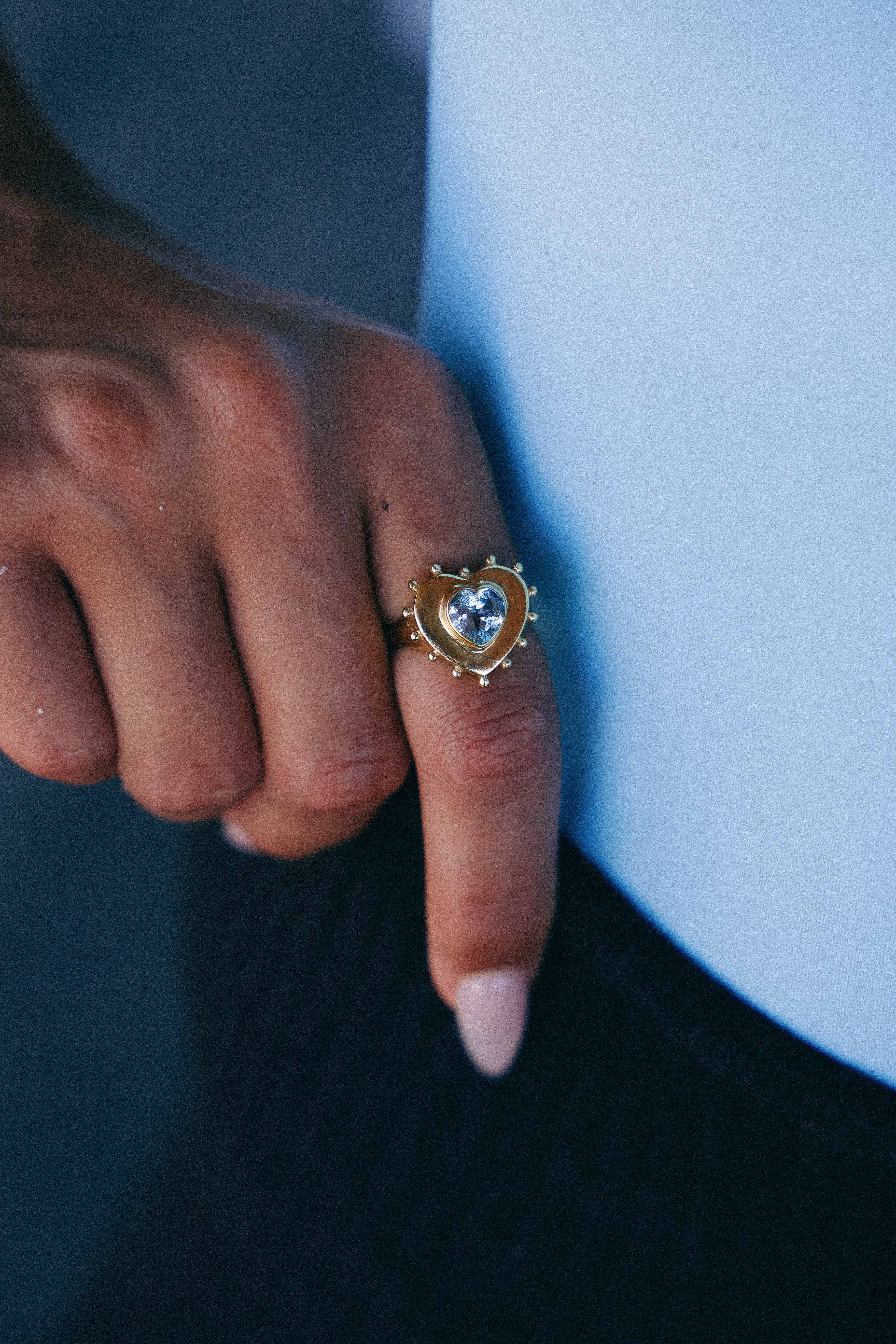 ANILLO CORAZON TOPACIO GOLD