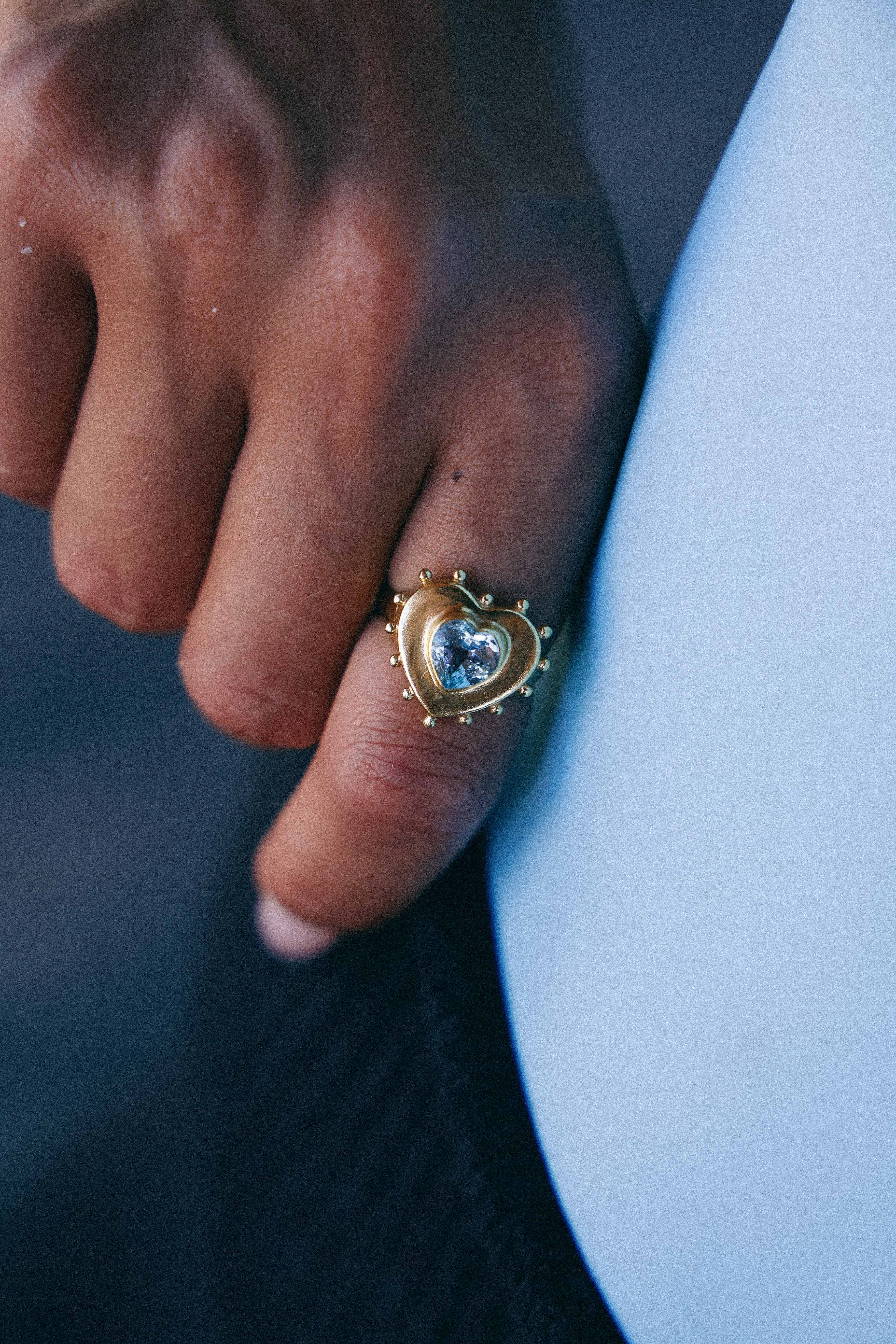 ANILLO CORAZON TOPACIO GOLD