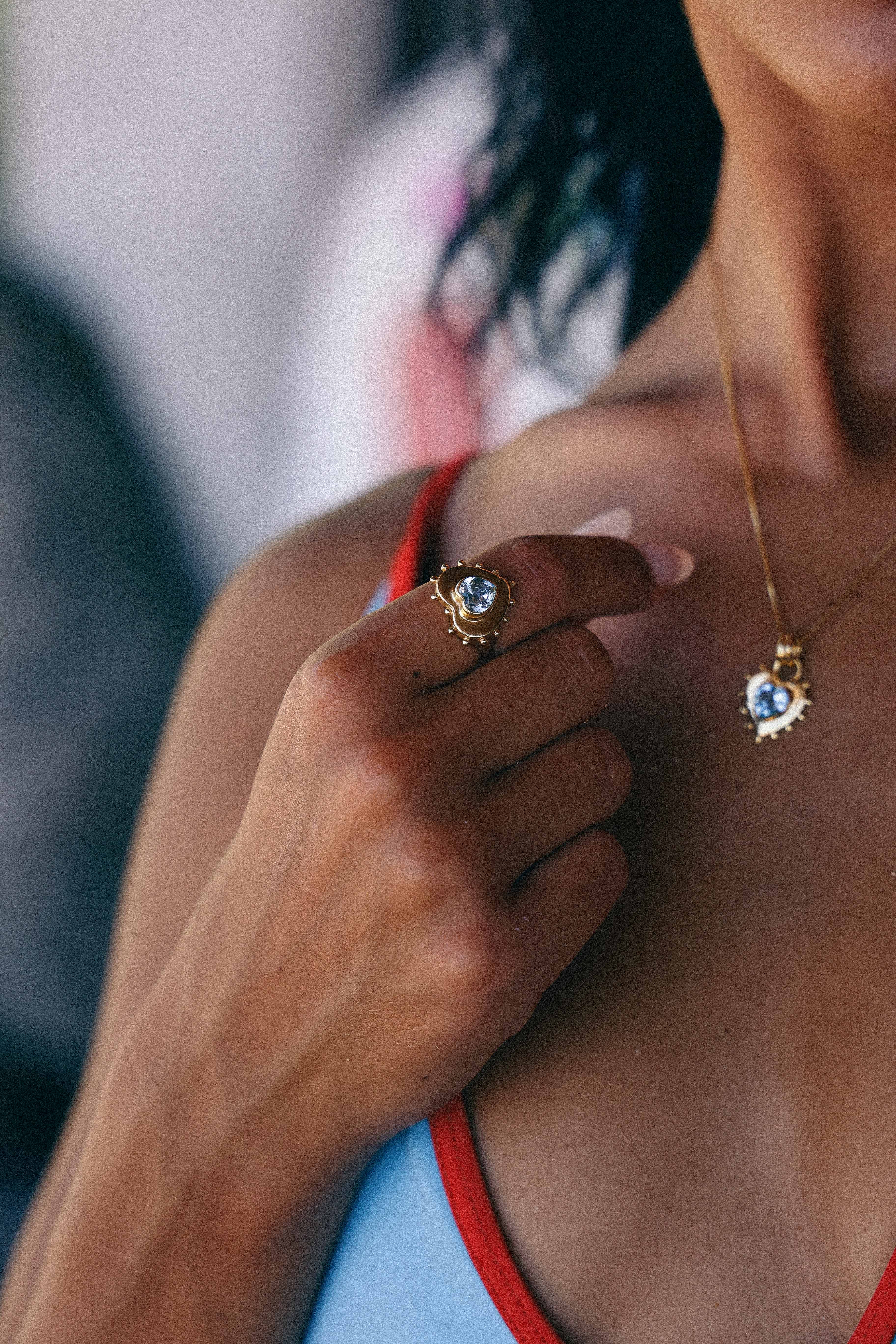 ANILLO CORAZON TOPACIO GOLD