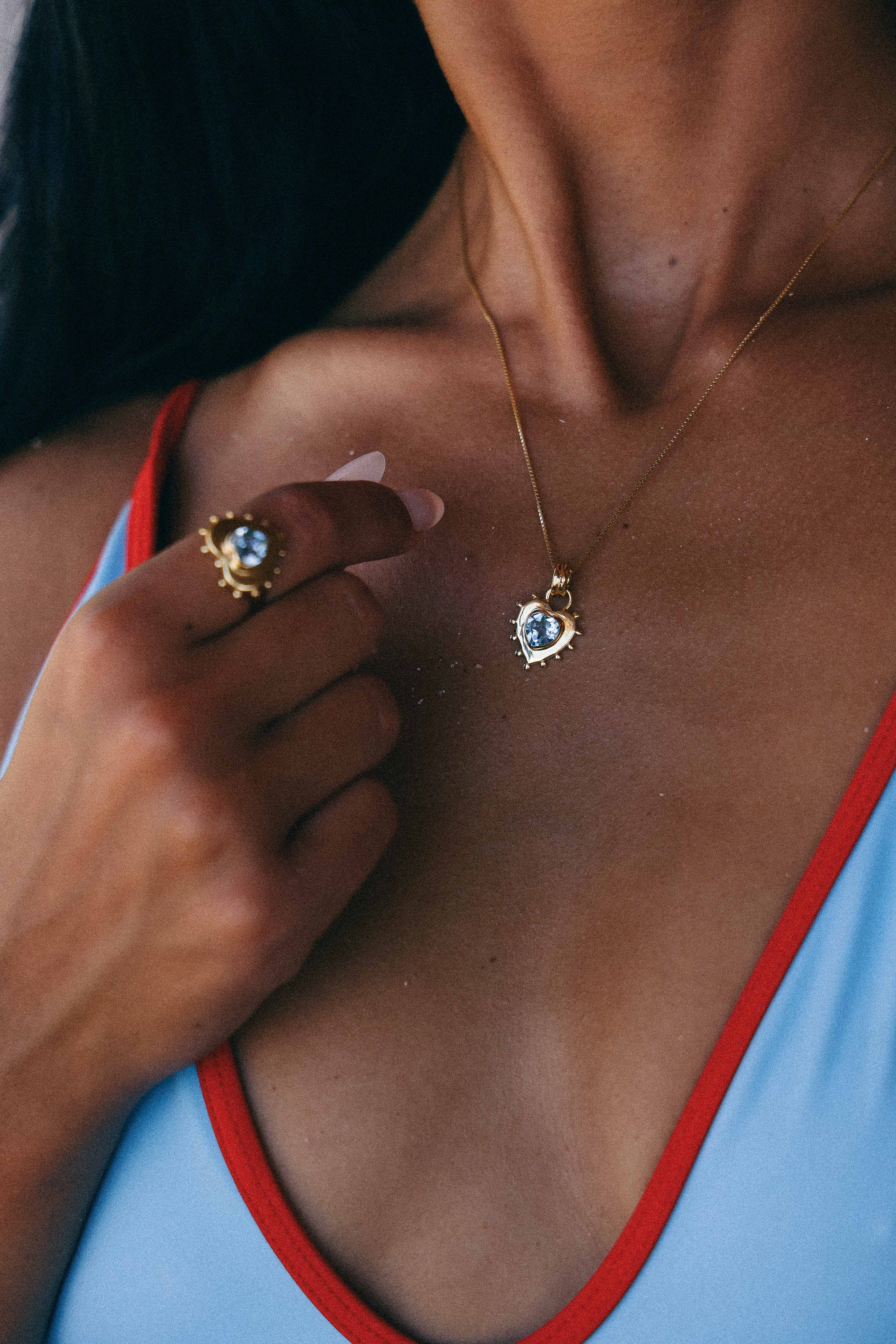 ANILLO CORAZON TOPACIO GOLD