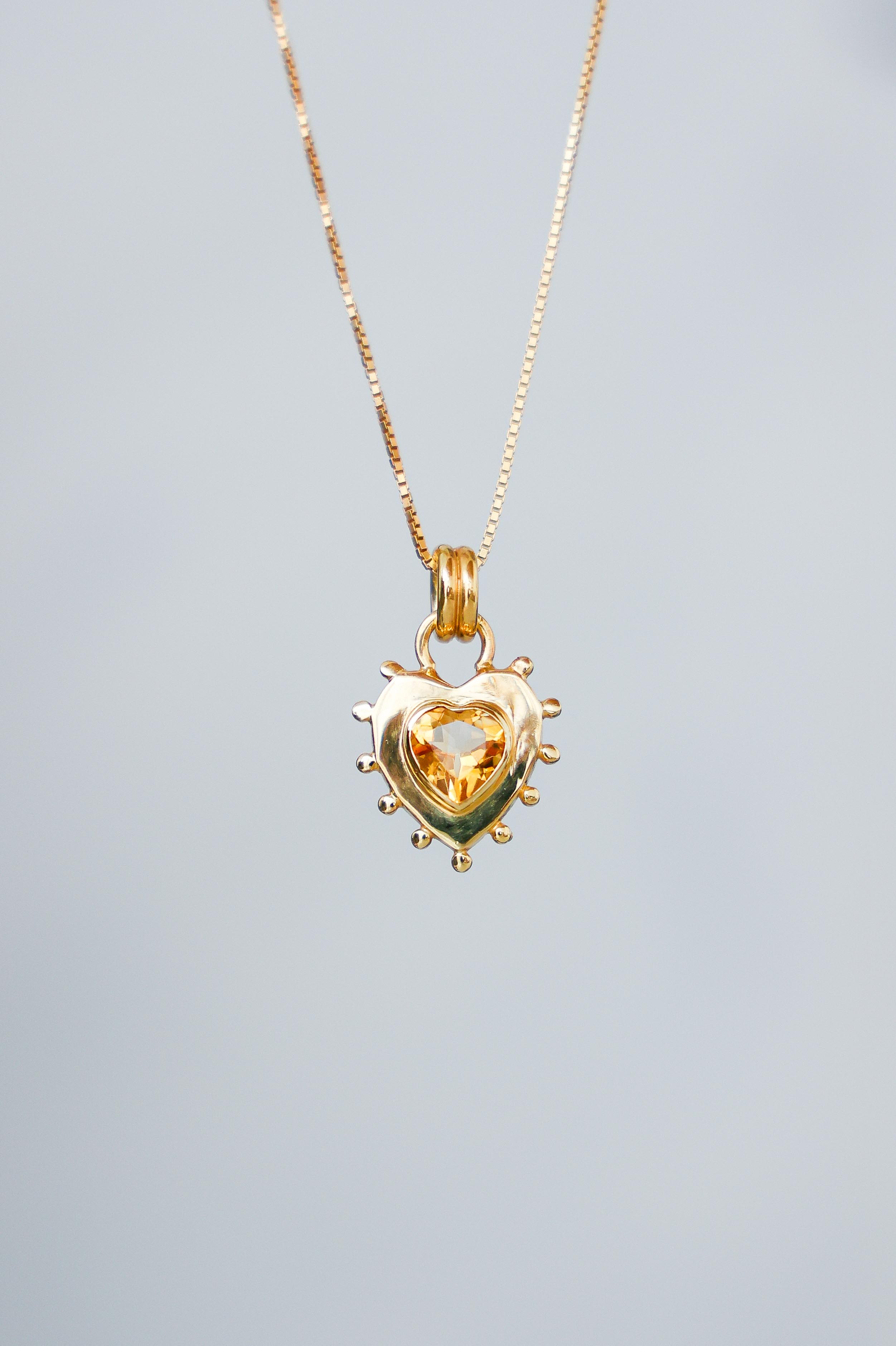 COLLAR CORAZON CITRINO GOLD