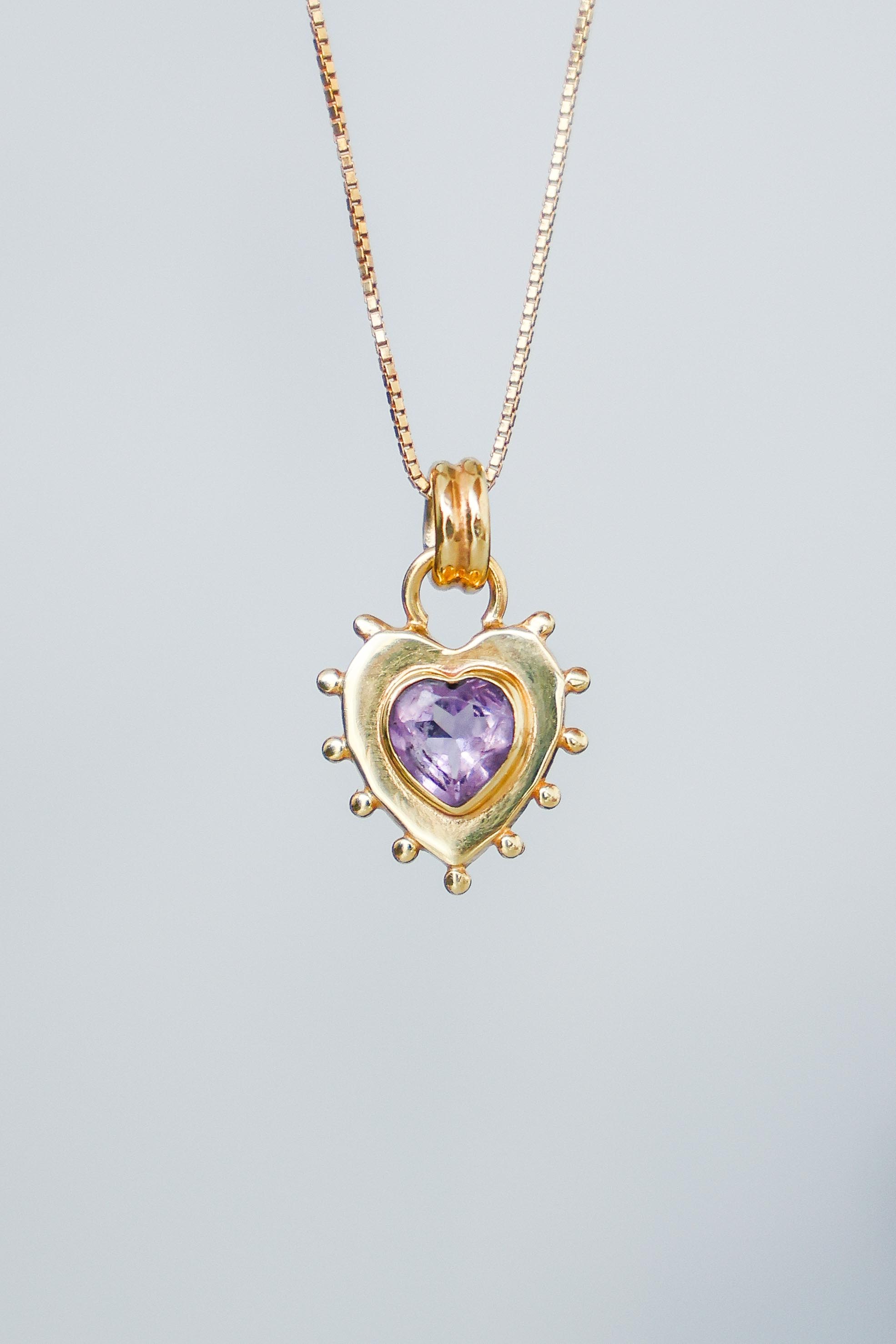 COLLAR CORAZON AMATISTA GOLD