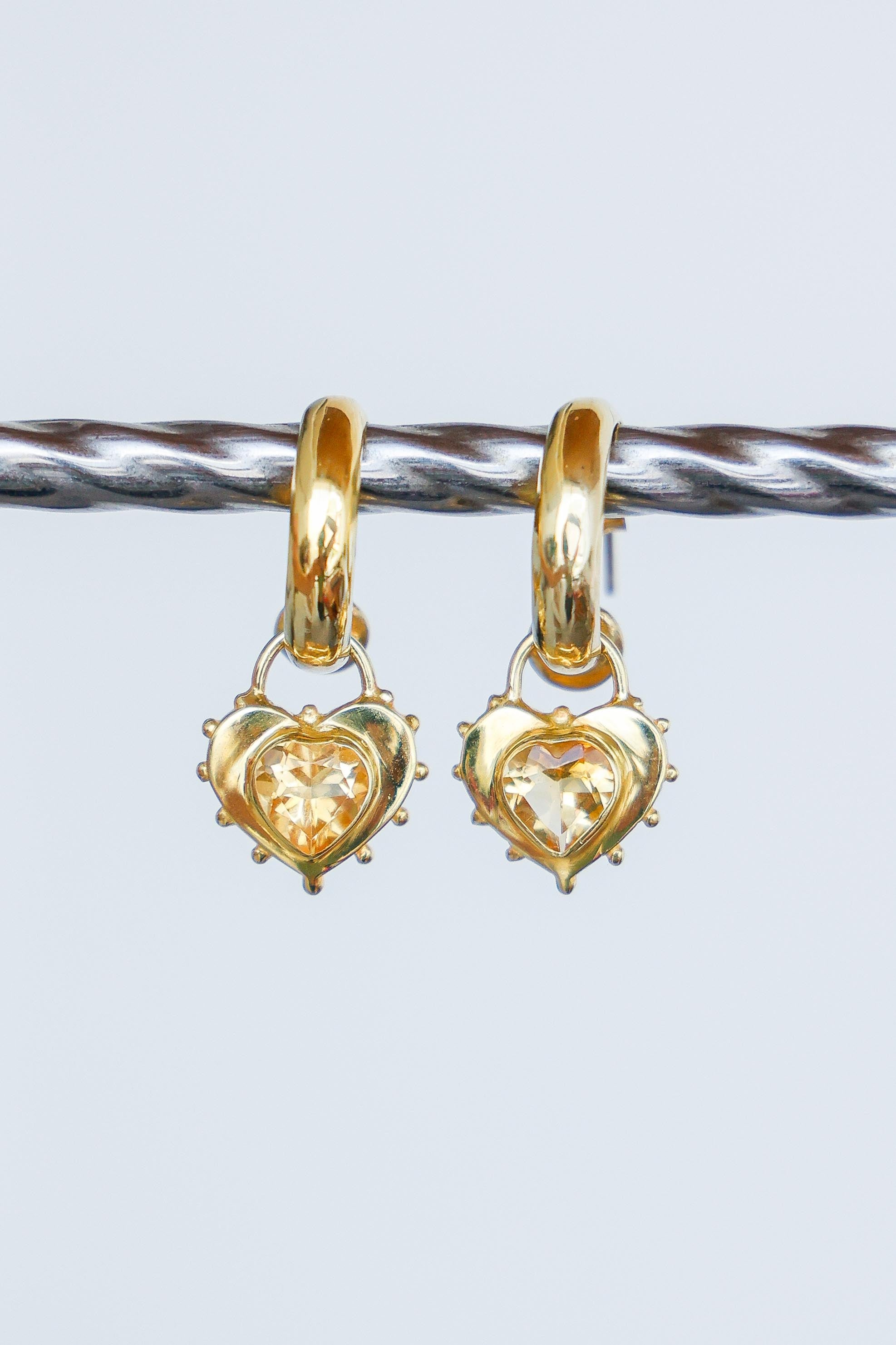 AROS CORAZON CITRINO GOLD