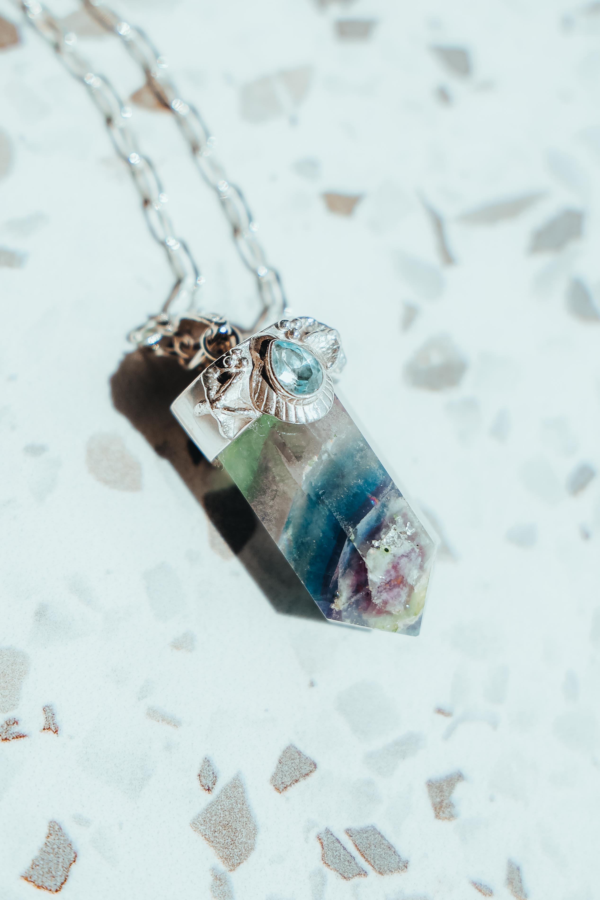 COLLAR TALISMAN FLUORITA 10