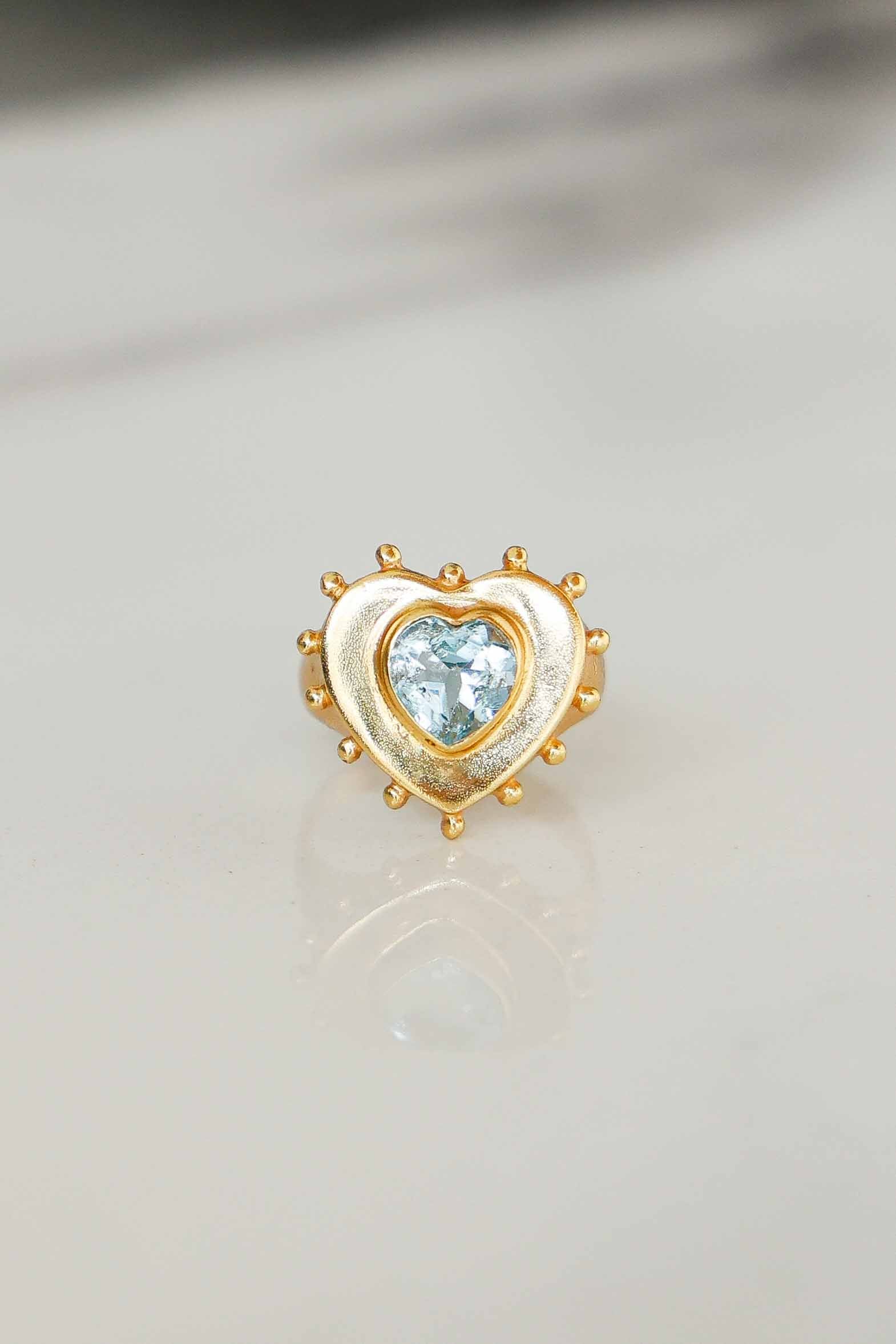 ANILLO CORAZON TOPACIO GOLD