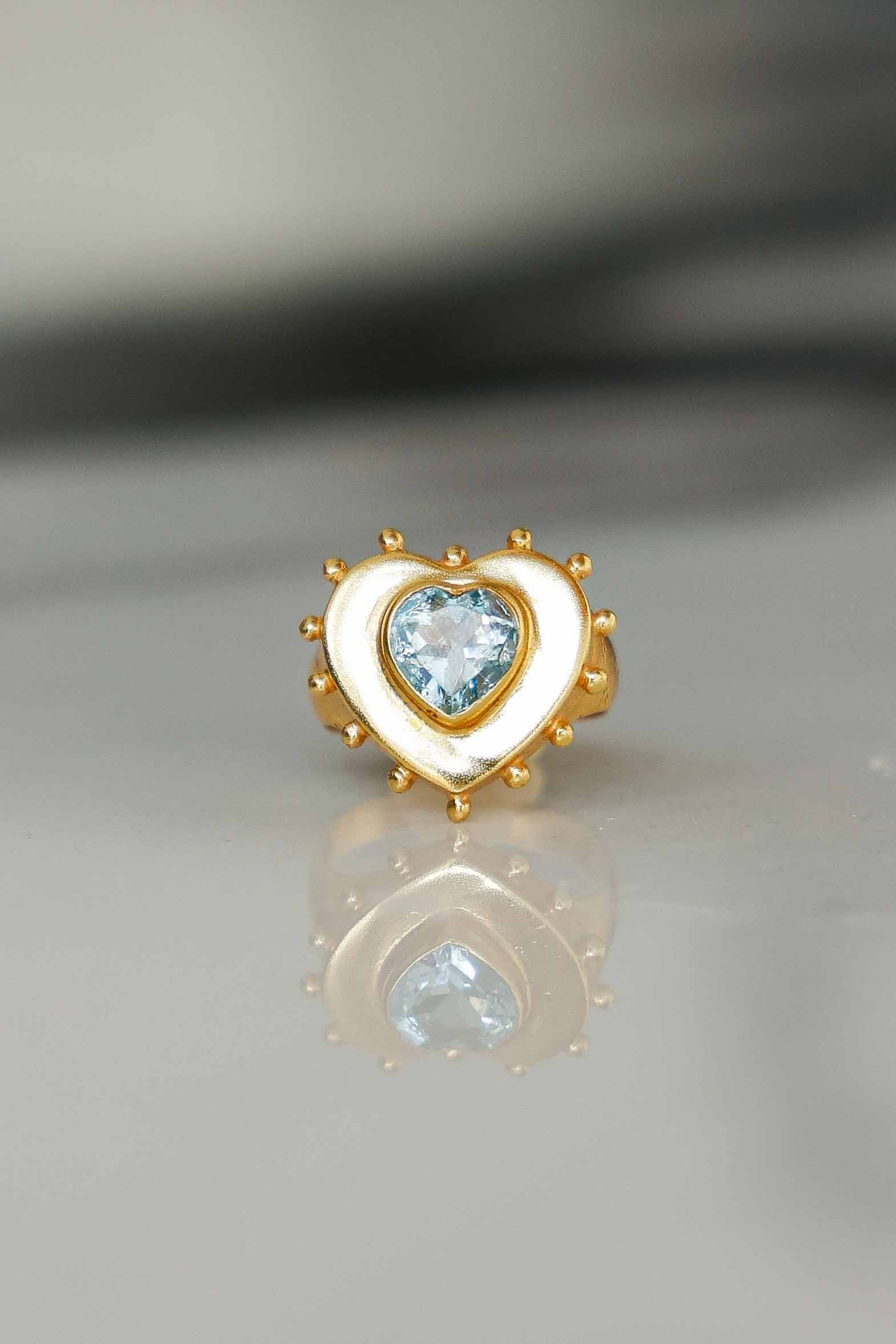 ANILLO CORAZON TOPACIO GOLD