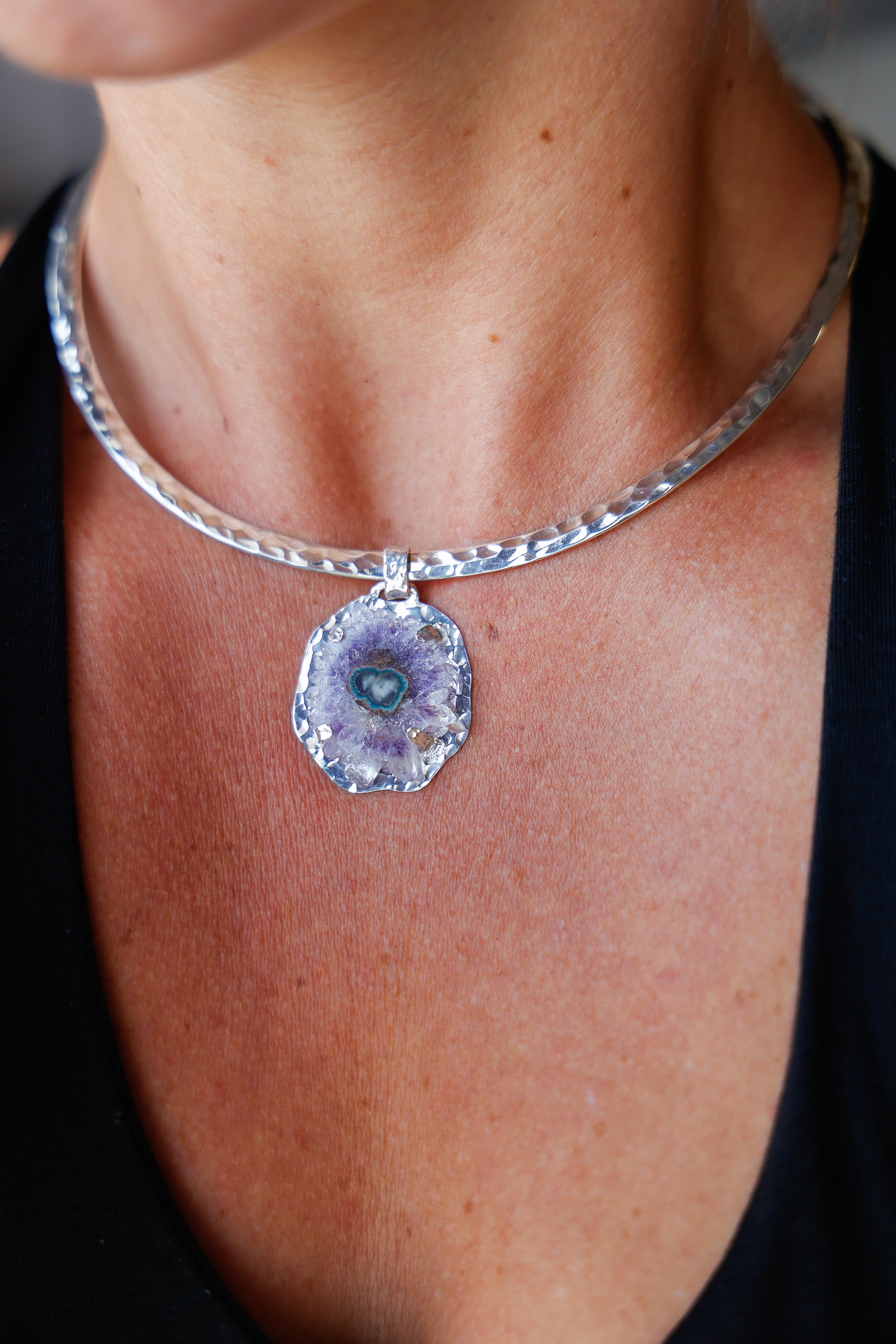COLLAR DRUSA 14 DE PLATA