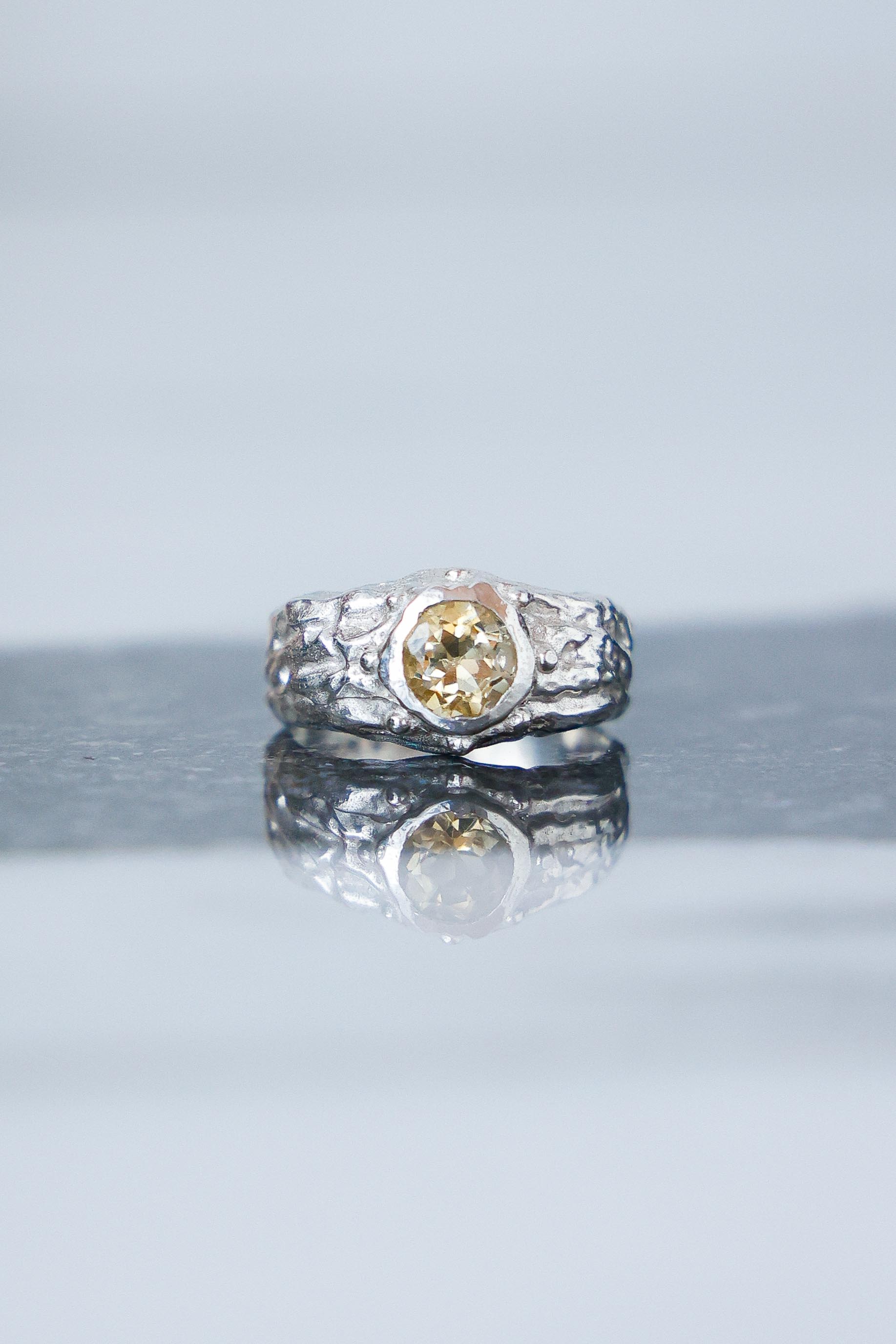 ANILLO SELES DE PLATA Y CITRINO