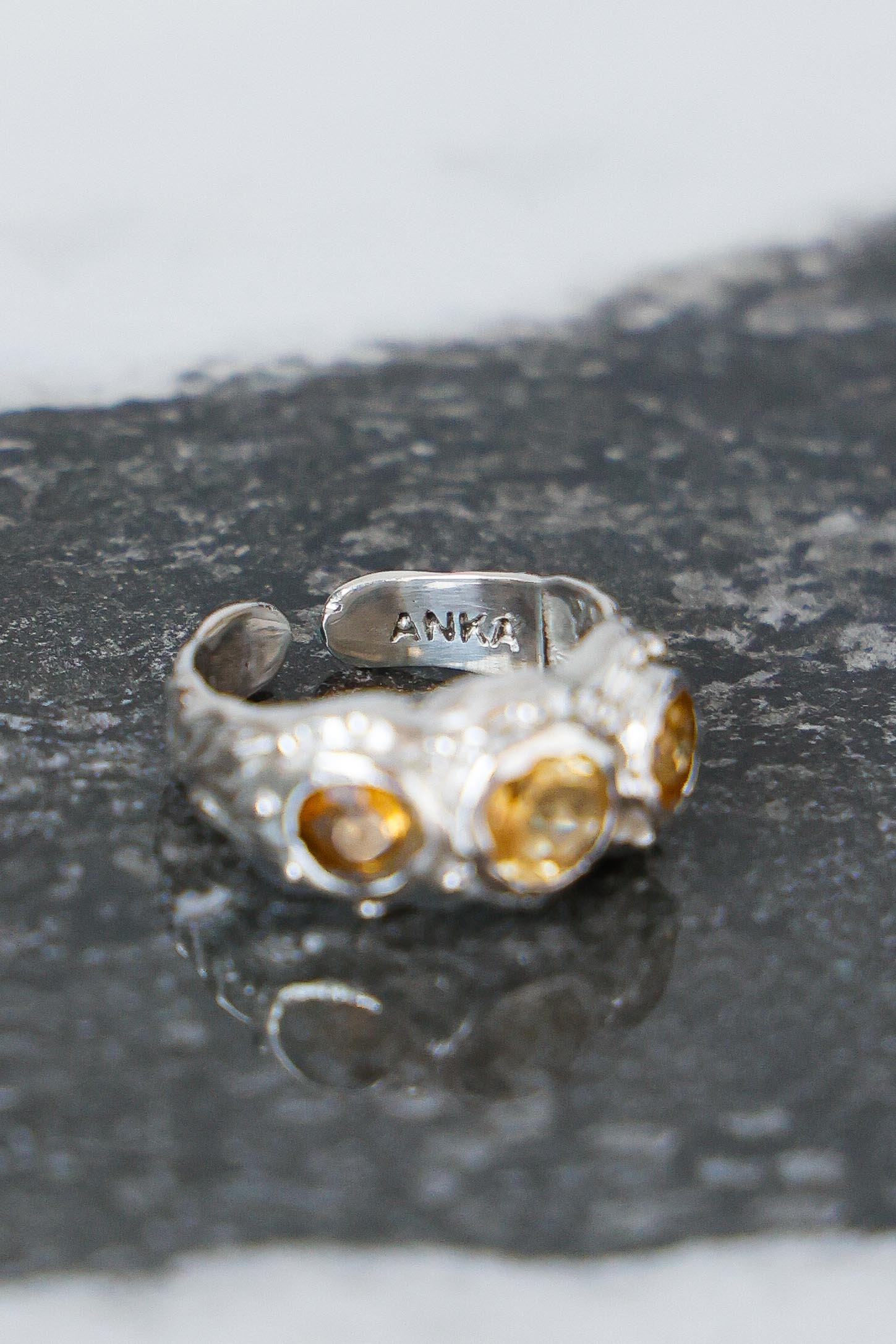 ANILLO SOLENE DE PLATA Y CITRINOS