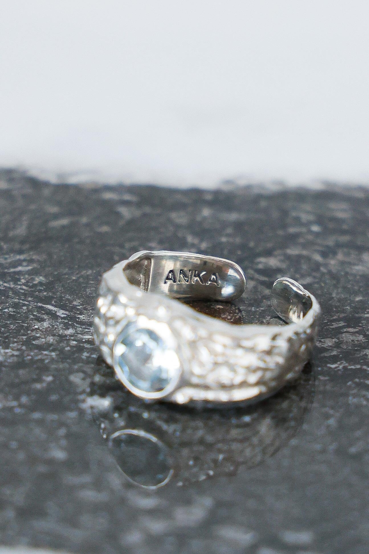 ANILLO SELES DE PLATA Y TOPACIO CELESTE