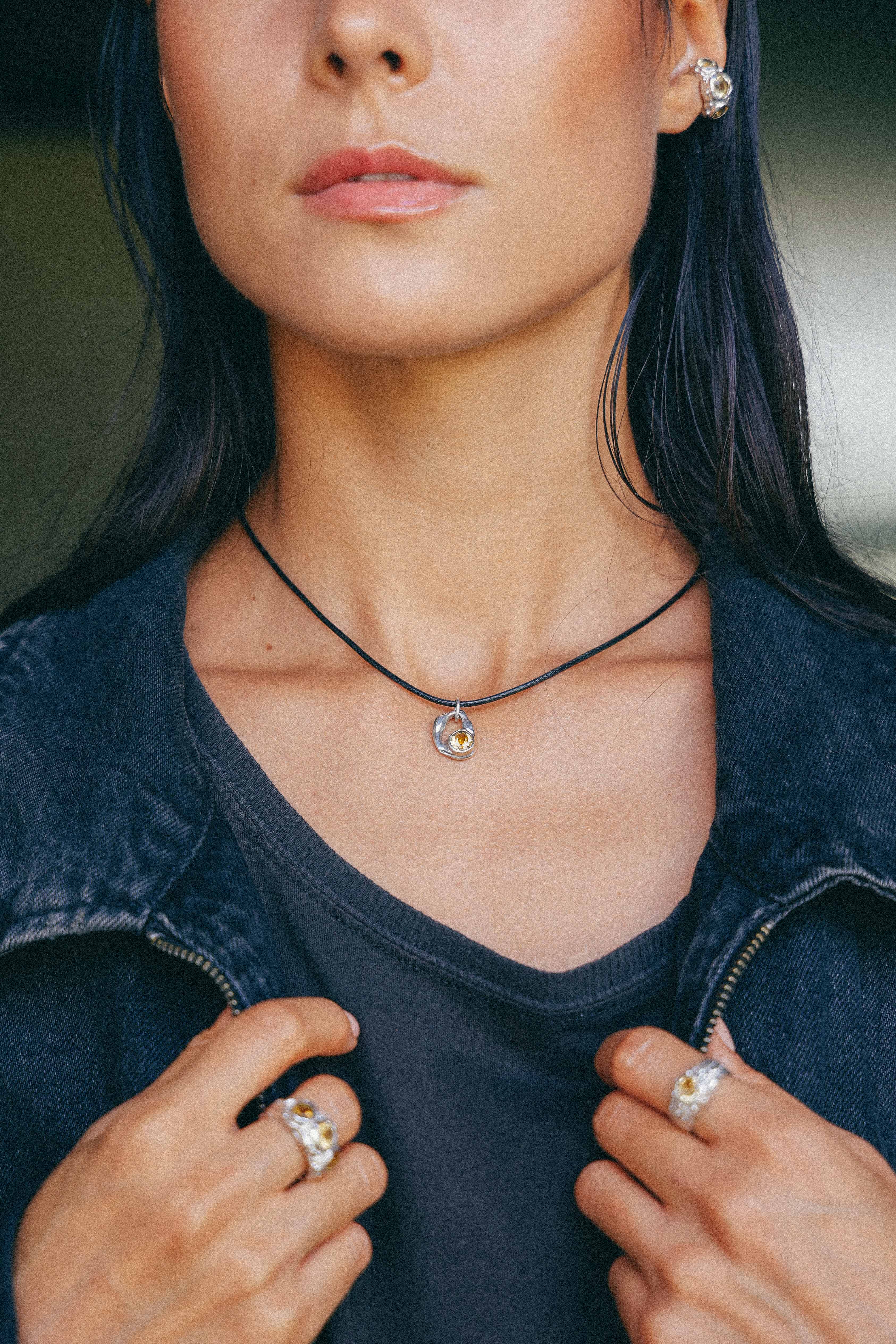 COLLAR SELES DE PLATA Y CITRINO