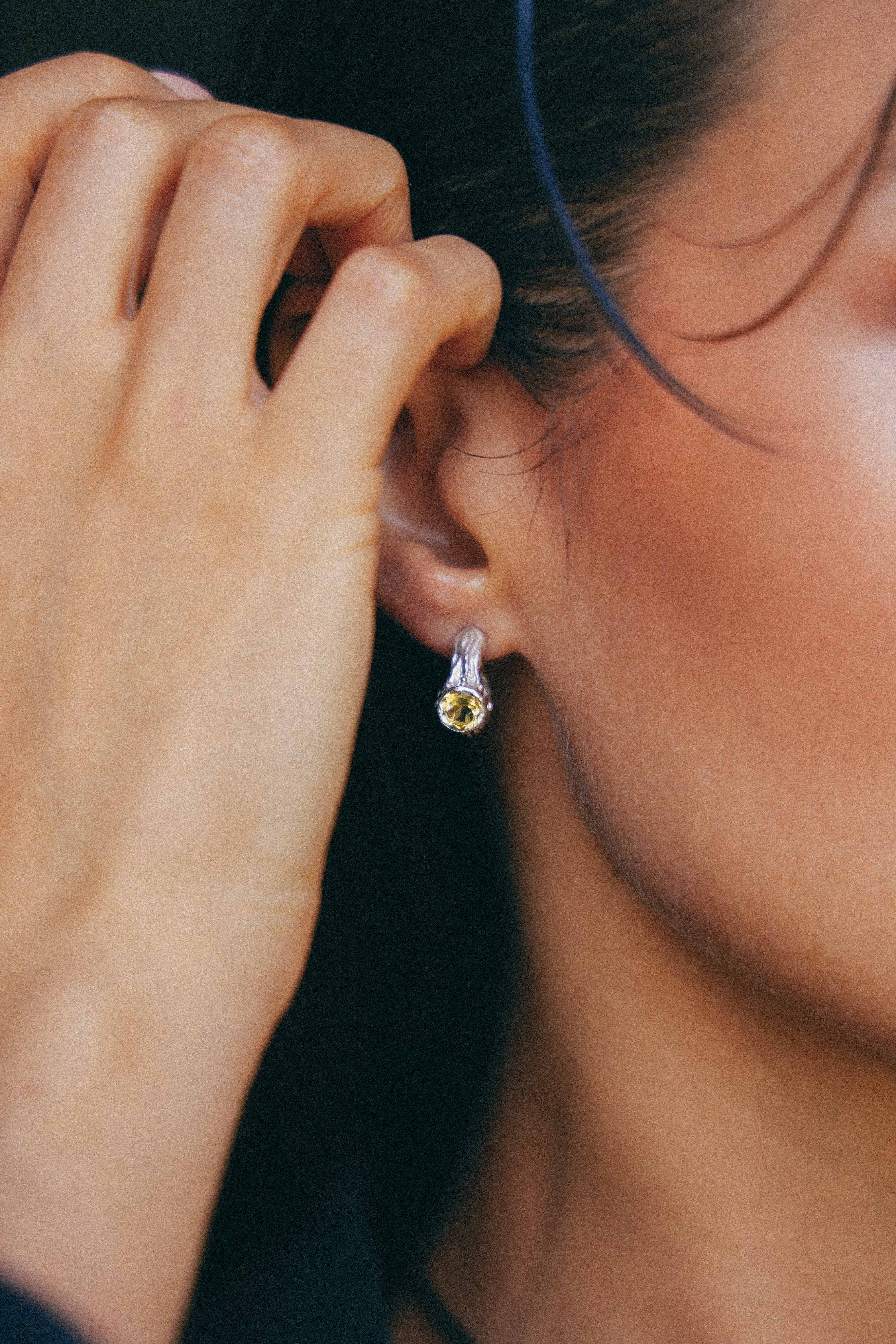 AROS SELES DE PLATA Y CITRINO