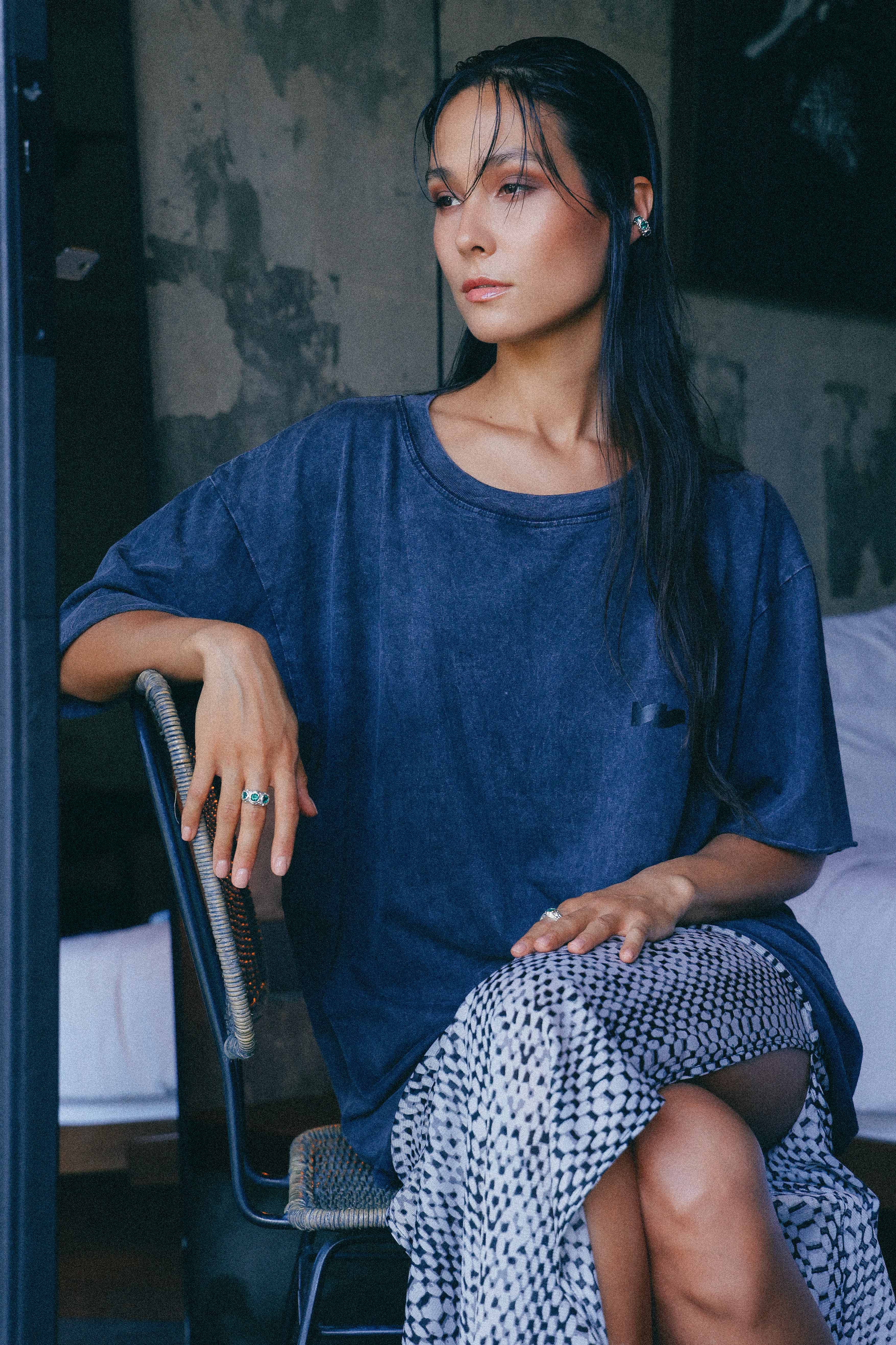 ARO EARCUFF SOLENE DE PLATA Y CUARZO VERDE