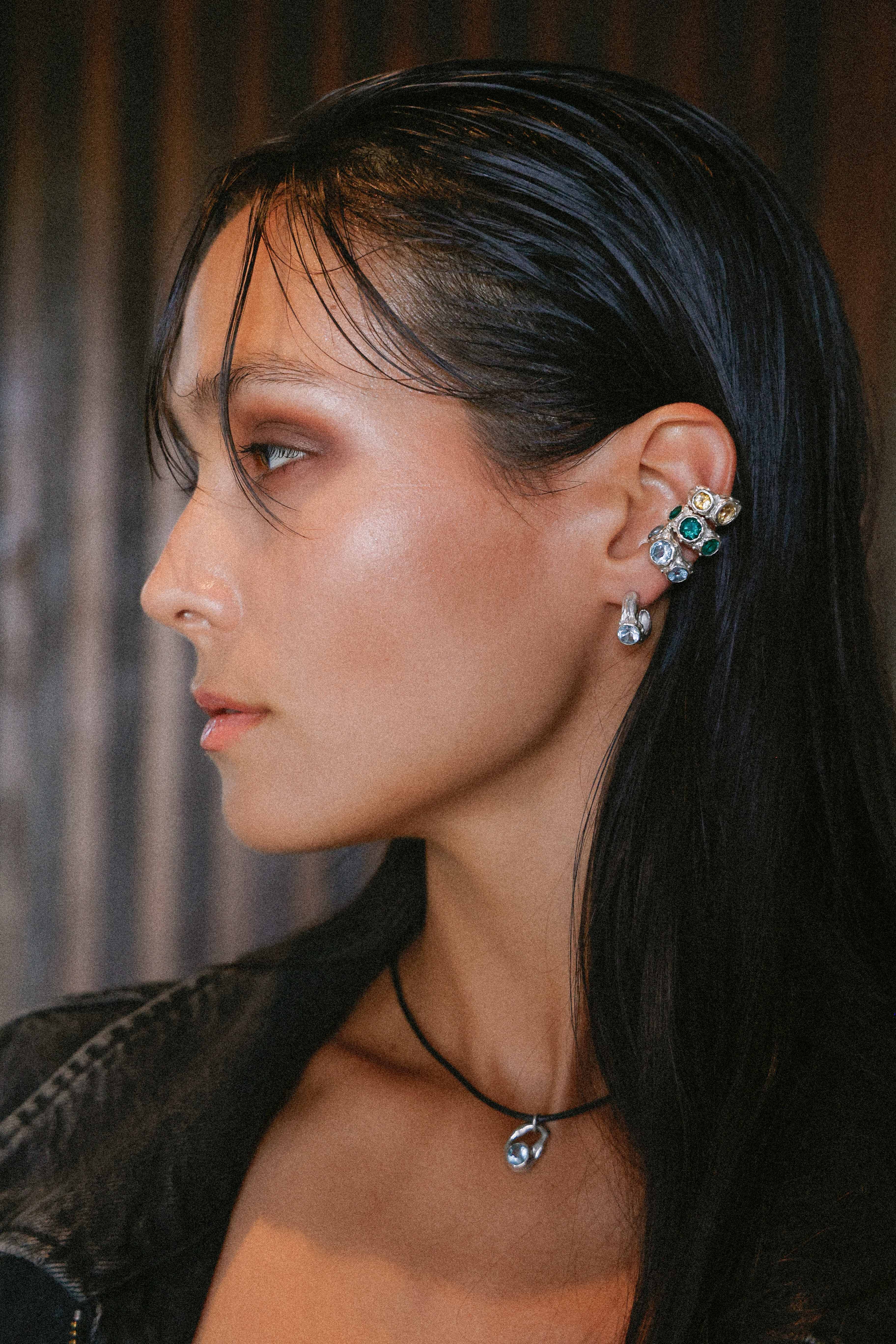 COLLAR SELES DE PLATA Y TOPACIO CELESTE