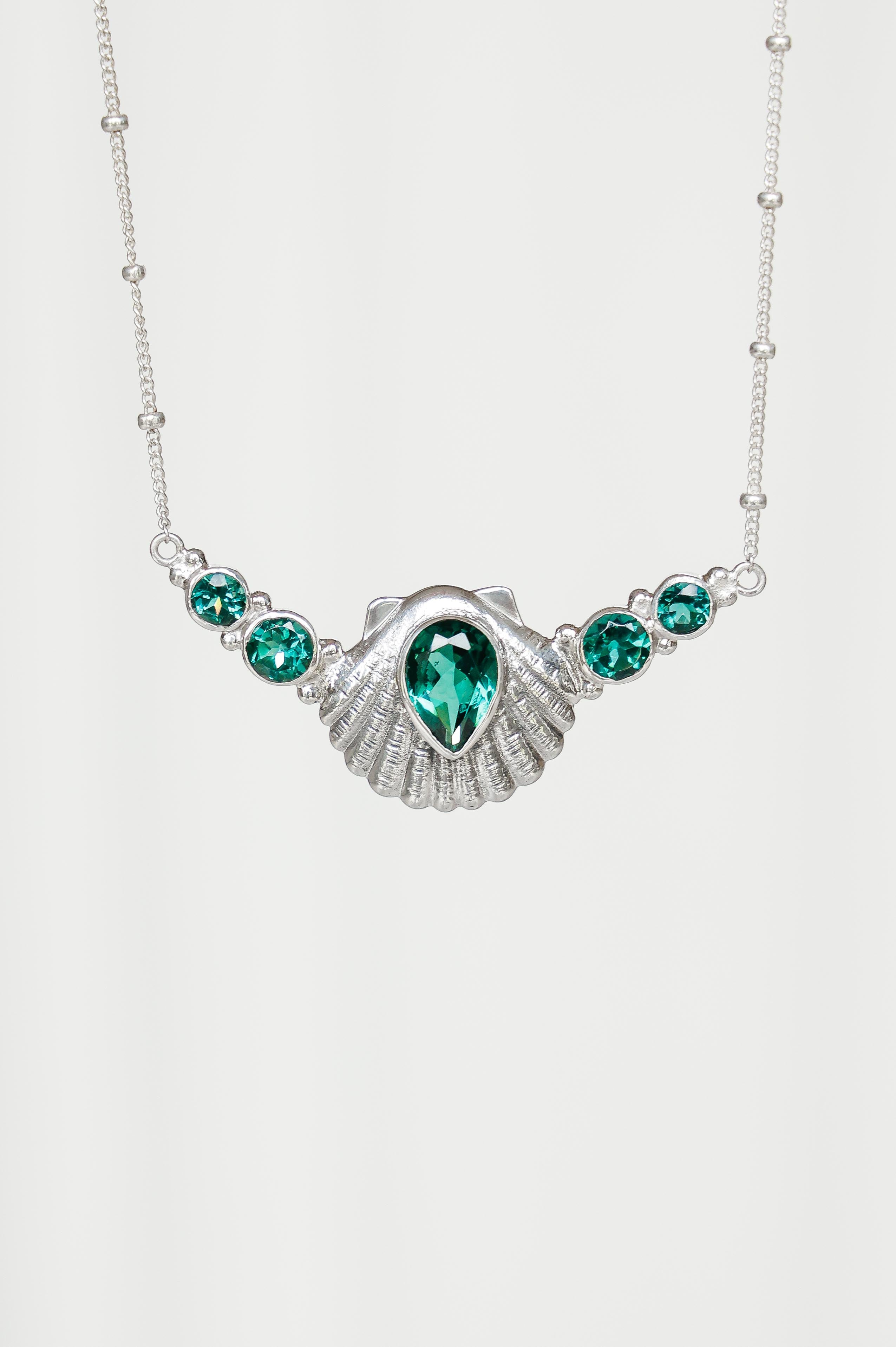 COLLAR CONMIISANKA DE PLATA DE CUARZO VERDE