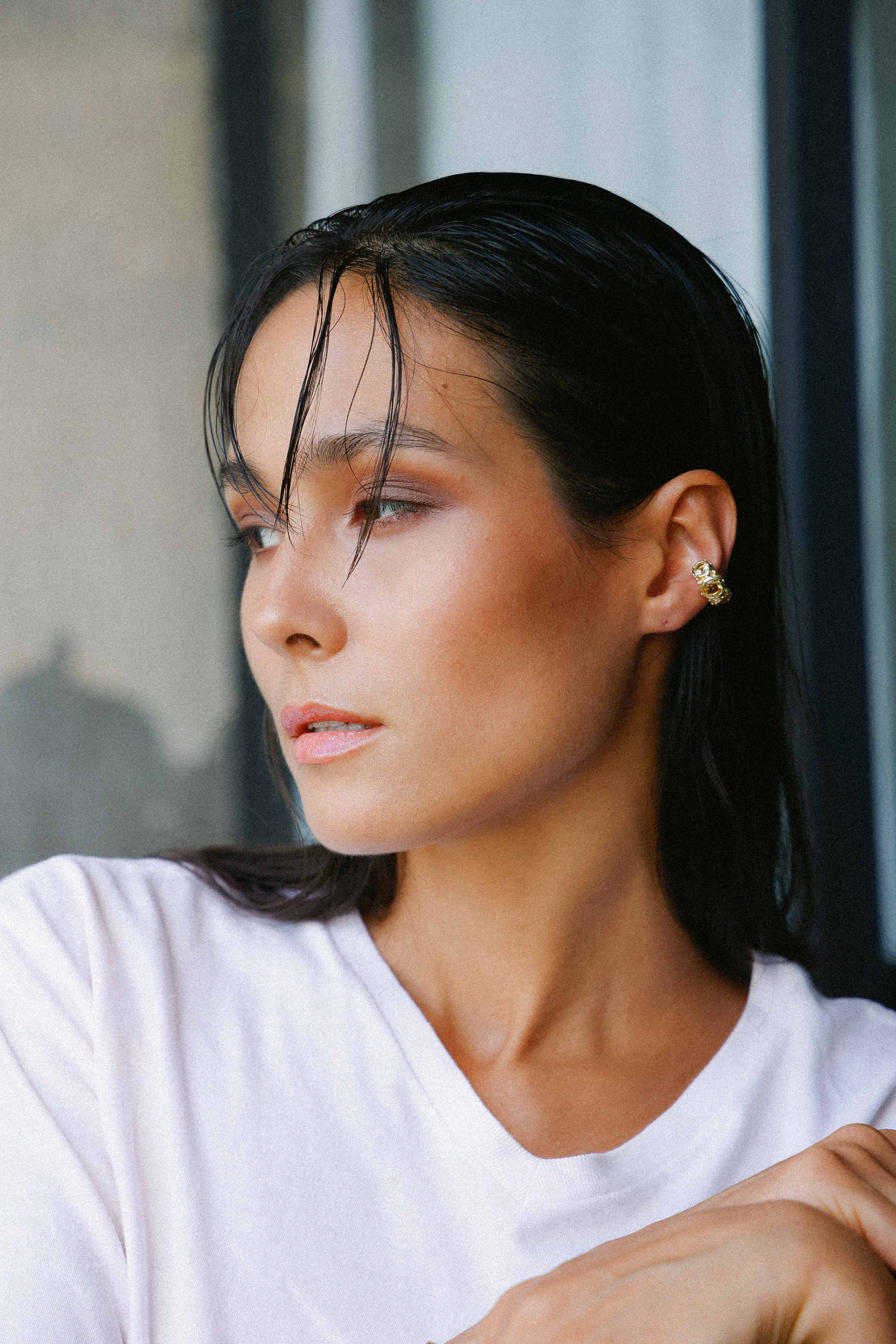 ARO EARCUFF SOLENE ORO Y CITRINO