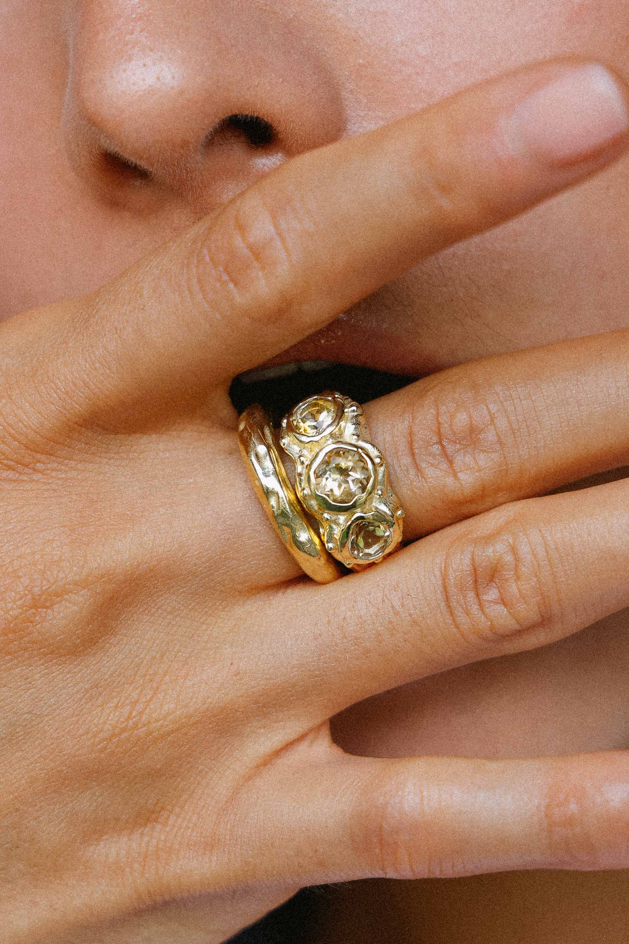 ANILLO SOLENE ORO Y CITRINOS