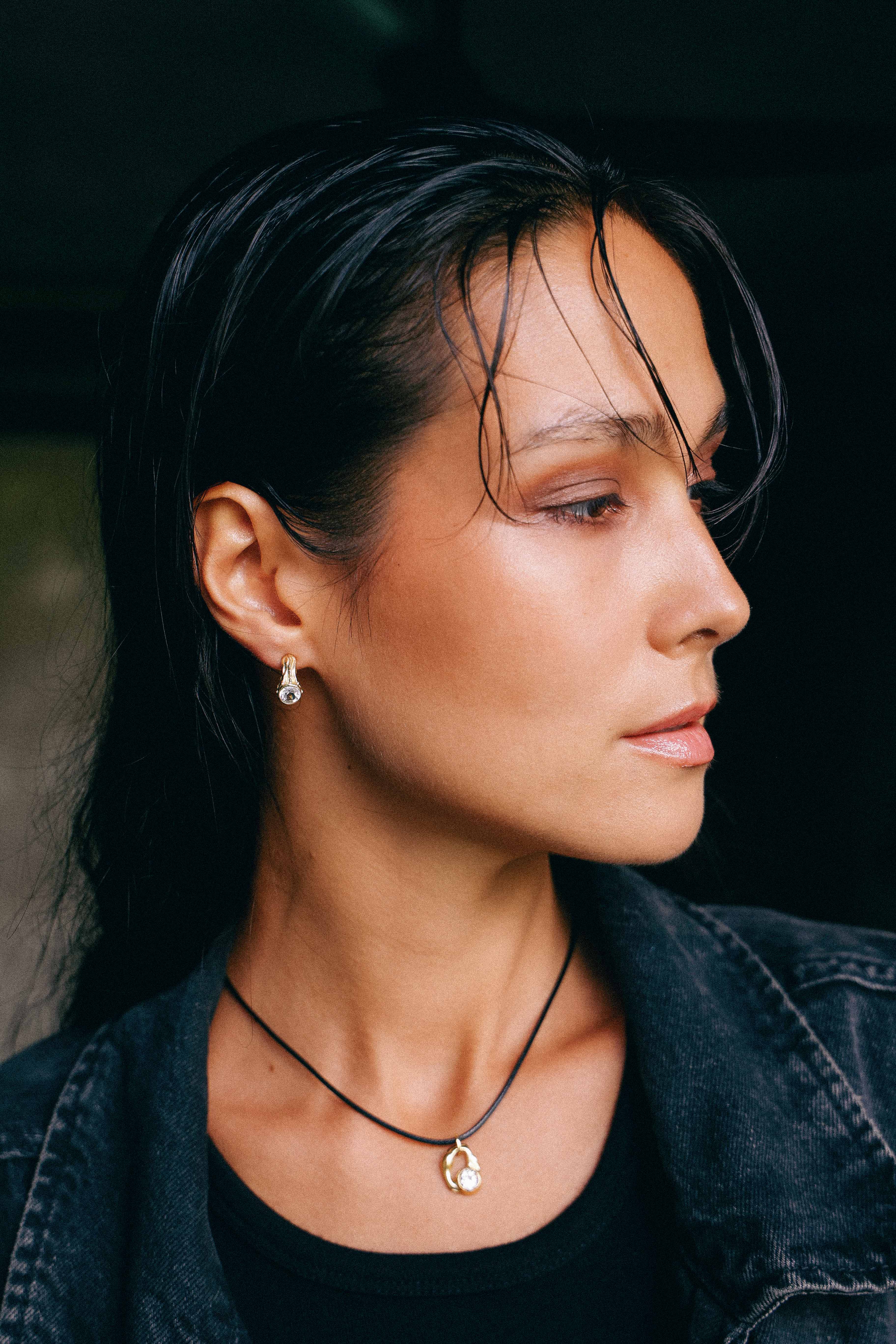 AROS SELES ORO Y TOPACIO BLANCO