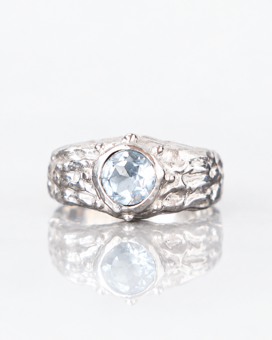 ANILLO SELES DE PLATA Y TOPACIO CELESTE