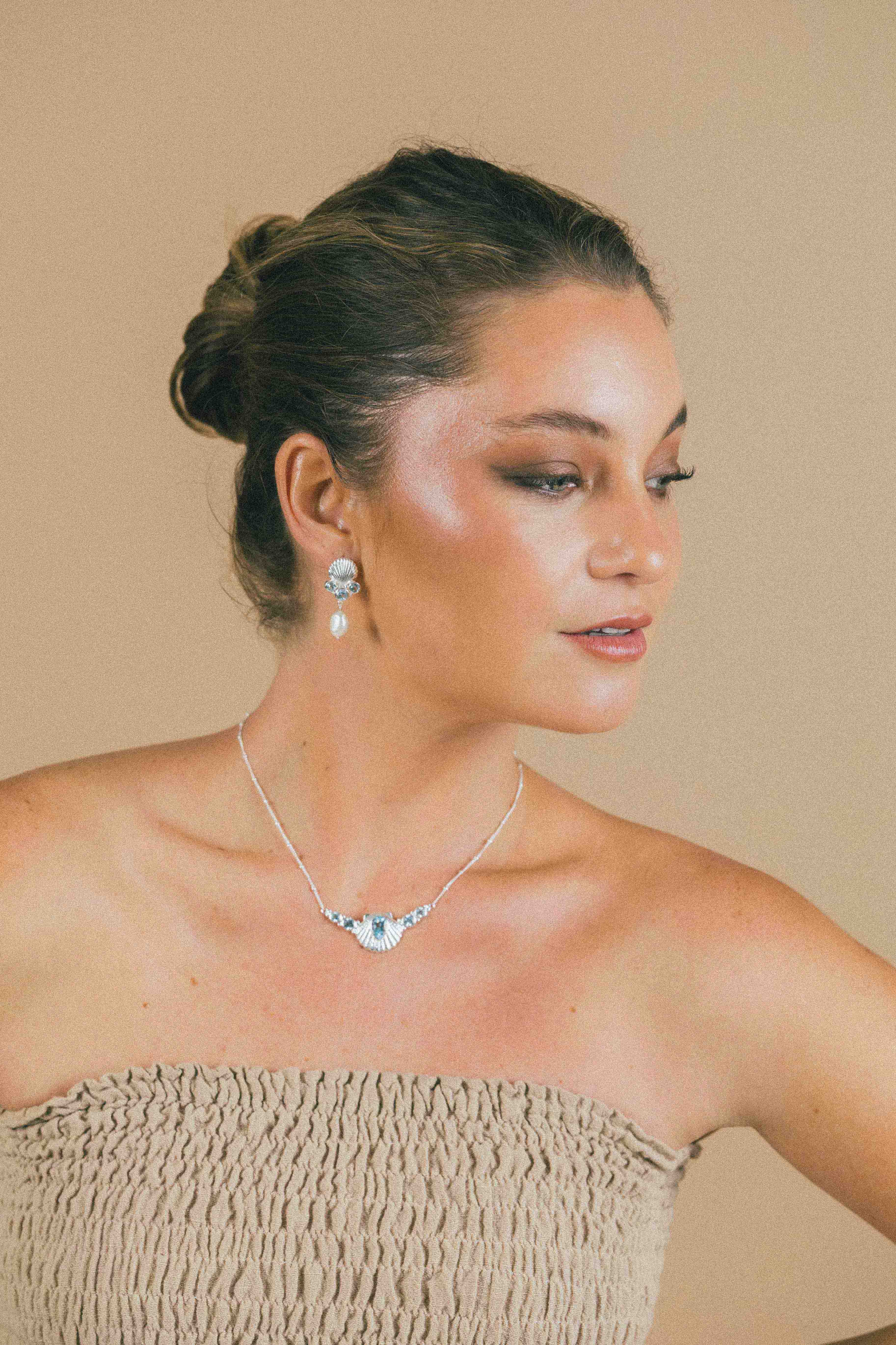 COLLAR CONMIISANKA DE PLATA DE TOPACIO CELESTE