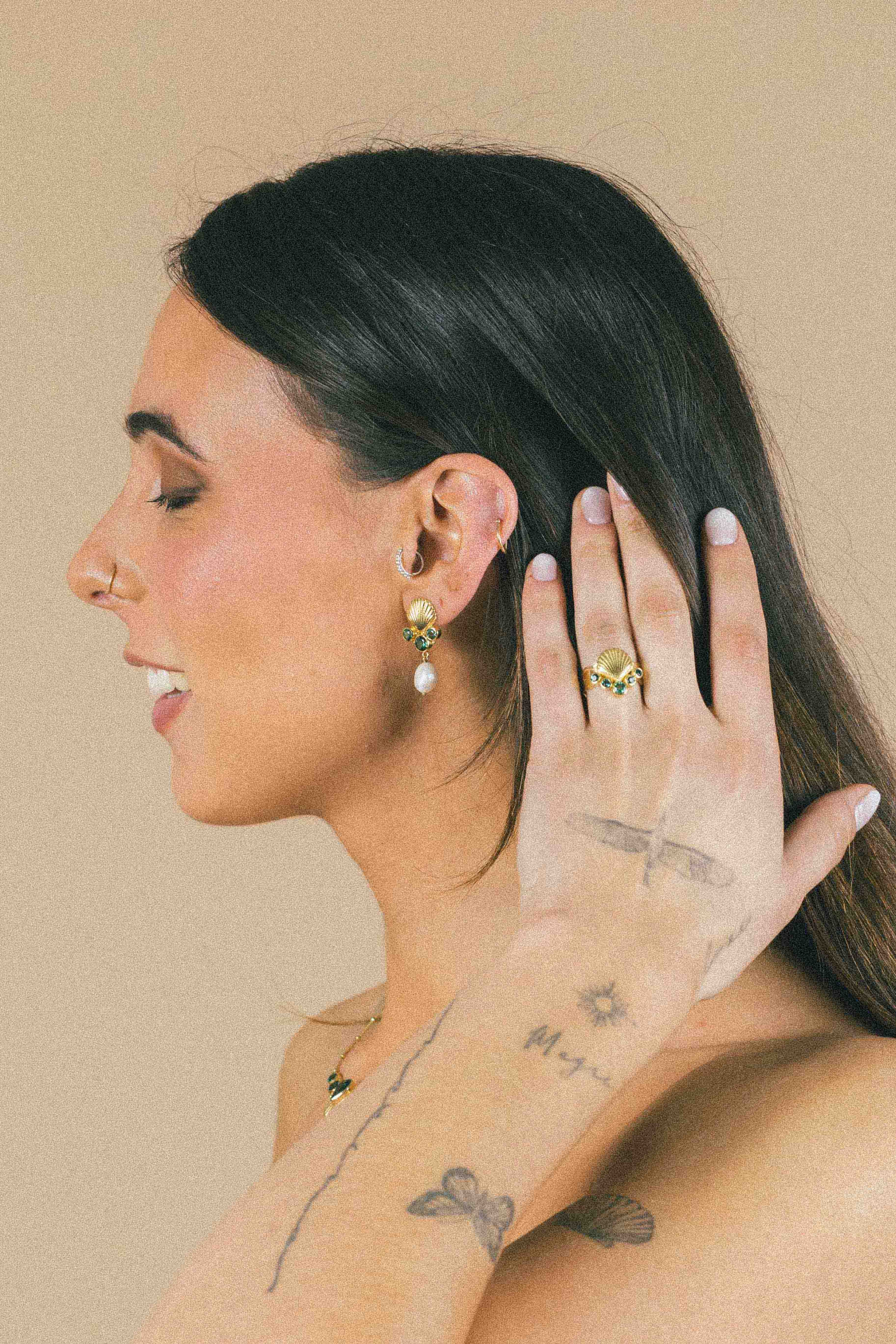 AROS CONMIISANKA GOLD DE CUARZO VERDE