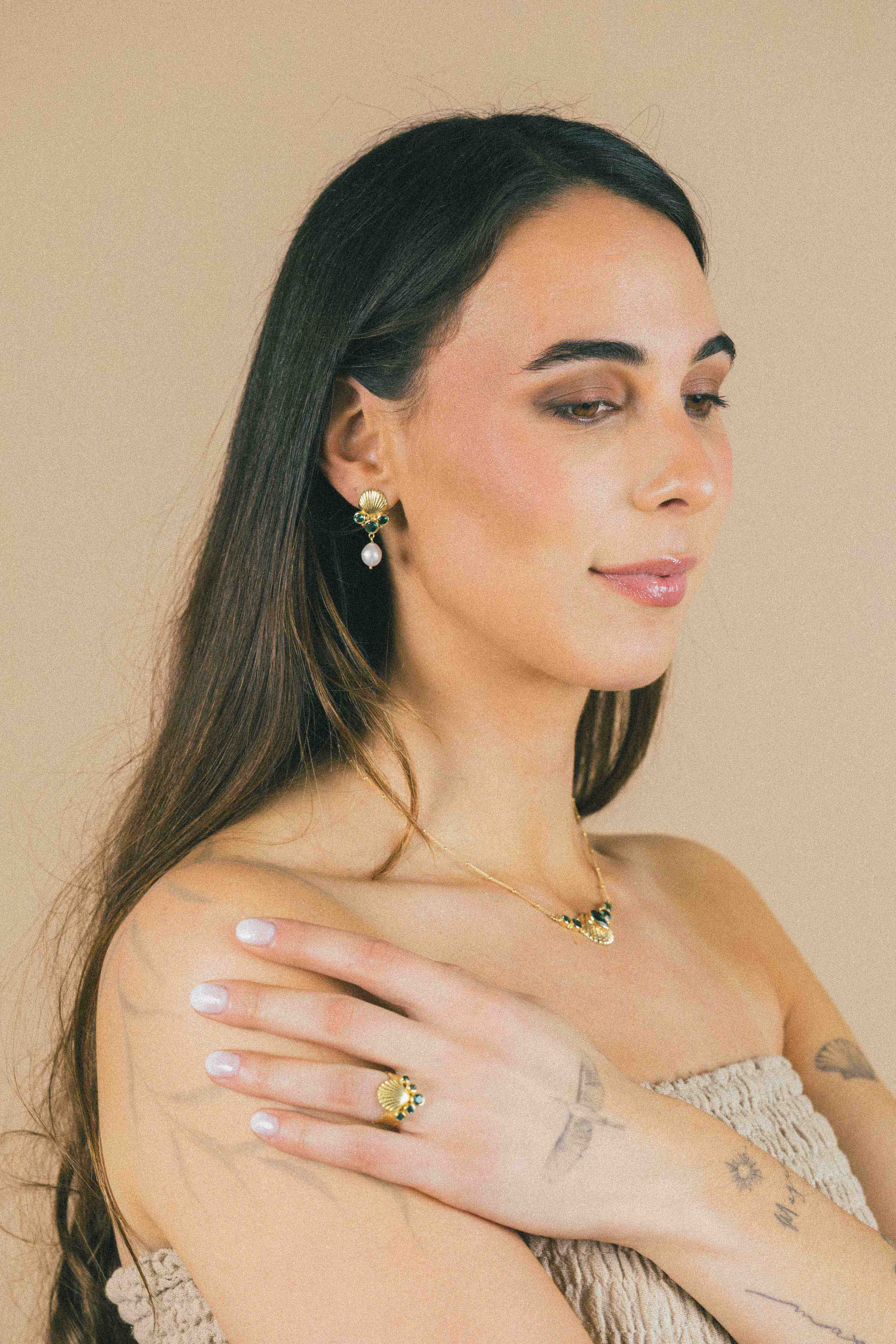 AROS CONMIISANKA GOLD DE CUARZO VERDE