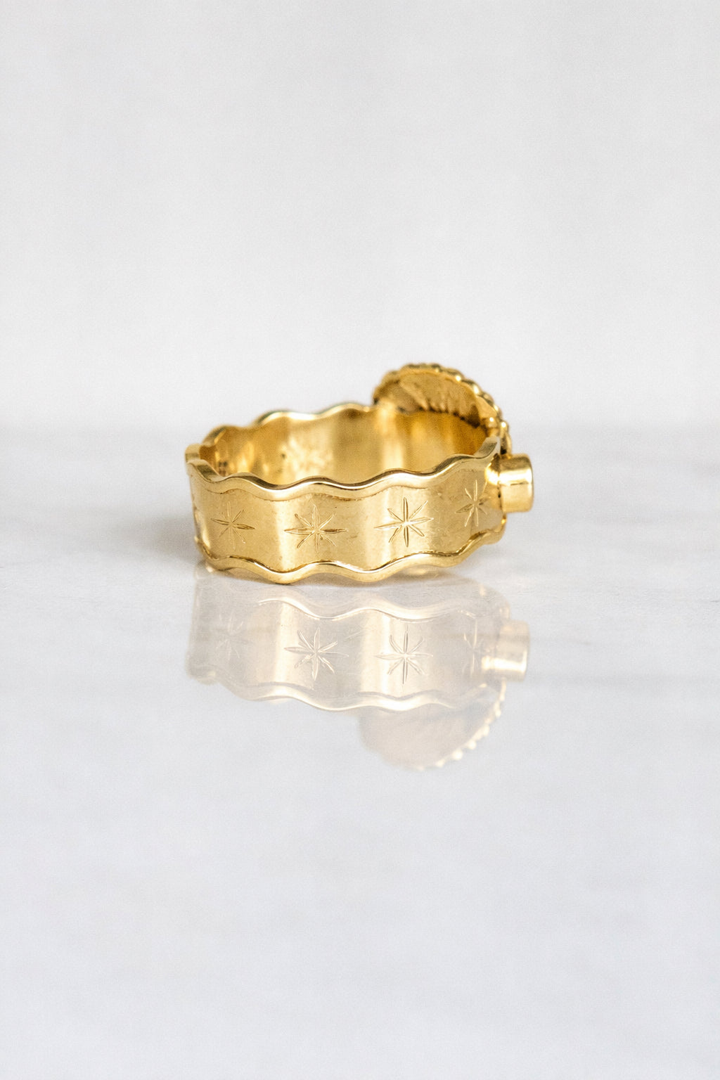 ANILLO CONMIISANKA GOLD DE TOPACIO CELESTE